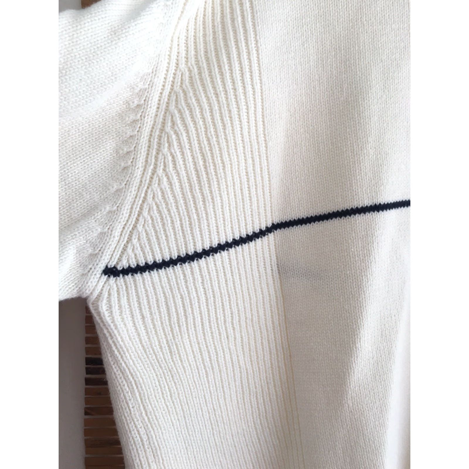 Nautica Nautica Sweater Mens Large Cream Cotton Crewneck L Ivory 100% Cotton Size US L / EU 52-54 / 3 - 4 Thumbnail