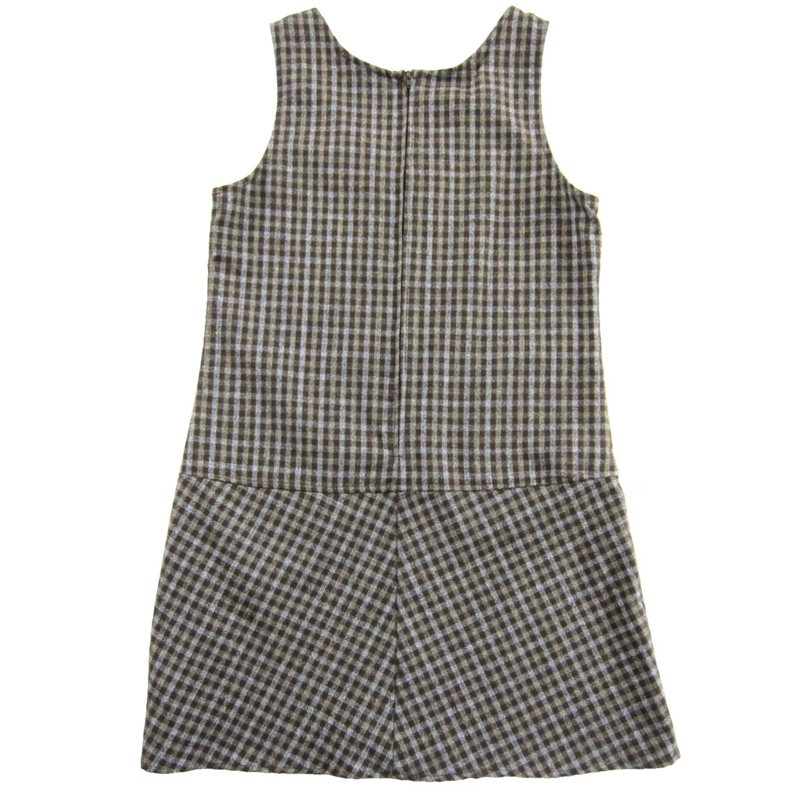 Pinko VINTAGE Ultra Pink Plaid Sleeveless Tank Dress Shirt Dress Women S Brown Grey 70s 80s 90s Size S / US 4 / IT 40 - 2 Thumbnail