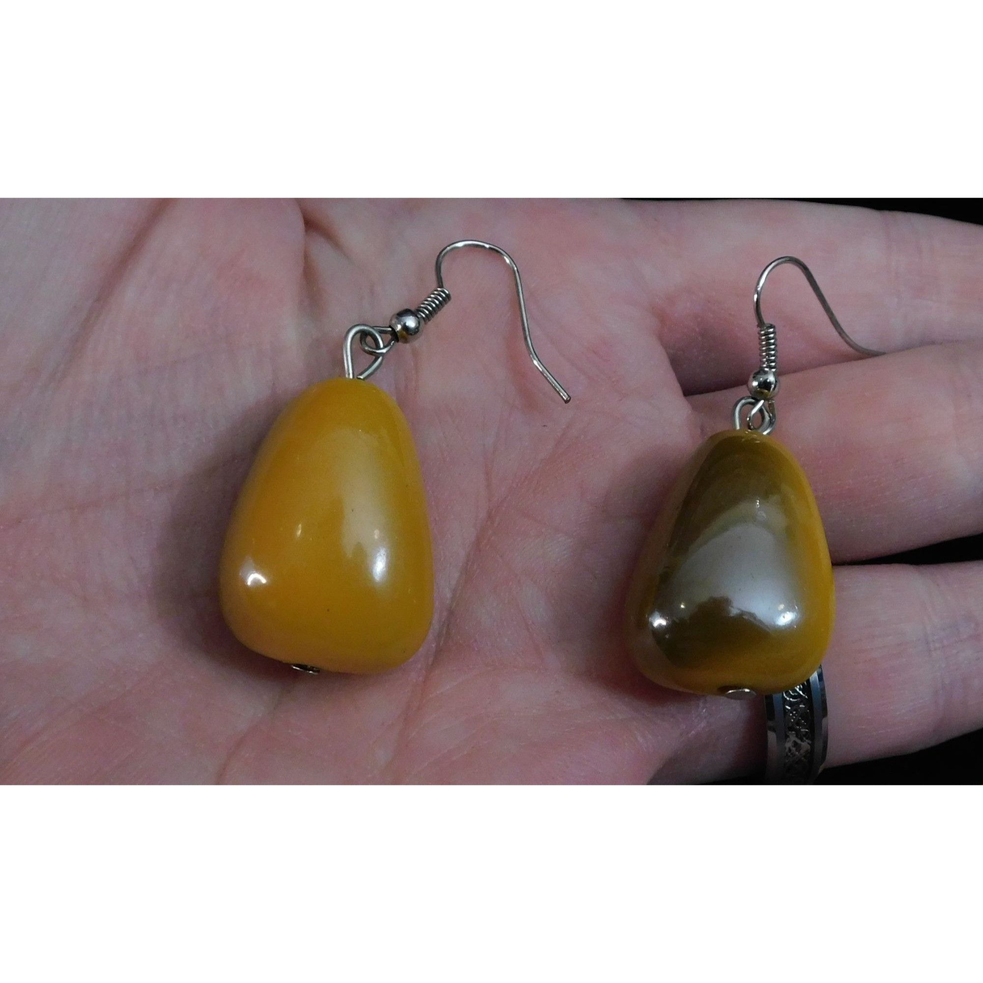 Other Abstract Orange And Brown Mottled Drop Earrings Size ONE SIZE - 1 Thumbnail