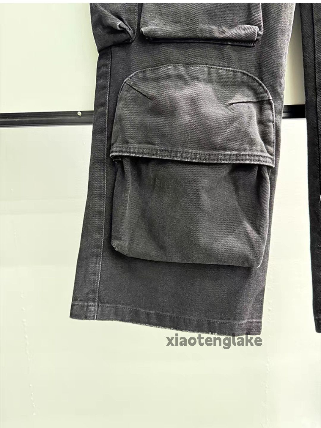 Jean Unisex washed faded loose baggy hiphop cargo jeans Size US 32 / EU 48 - 7 Thumbnail