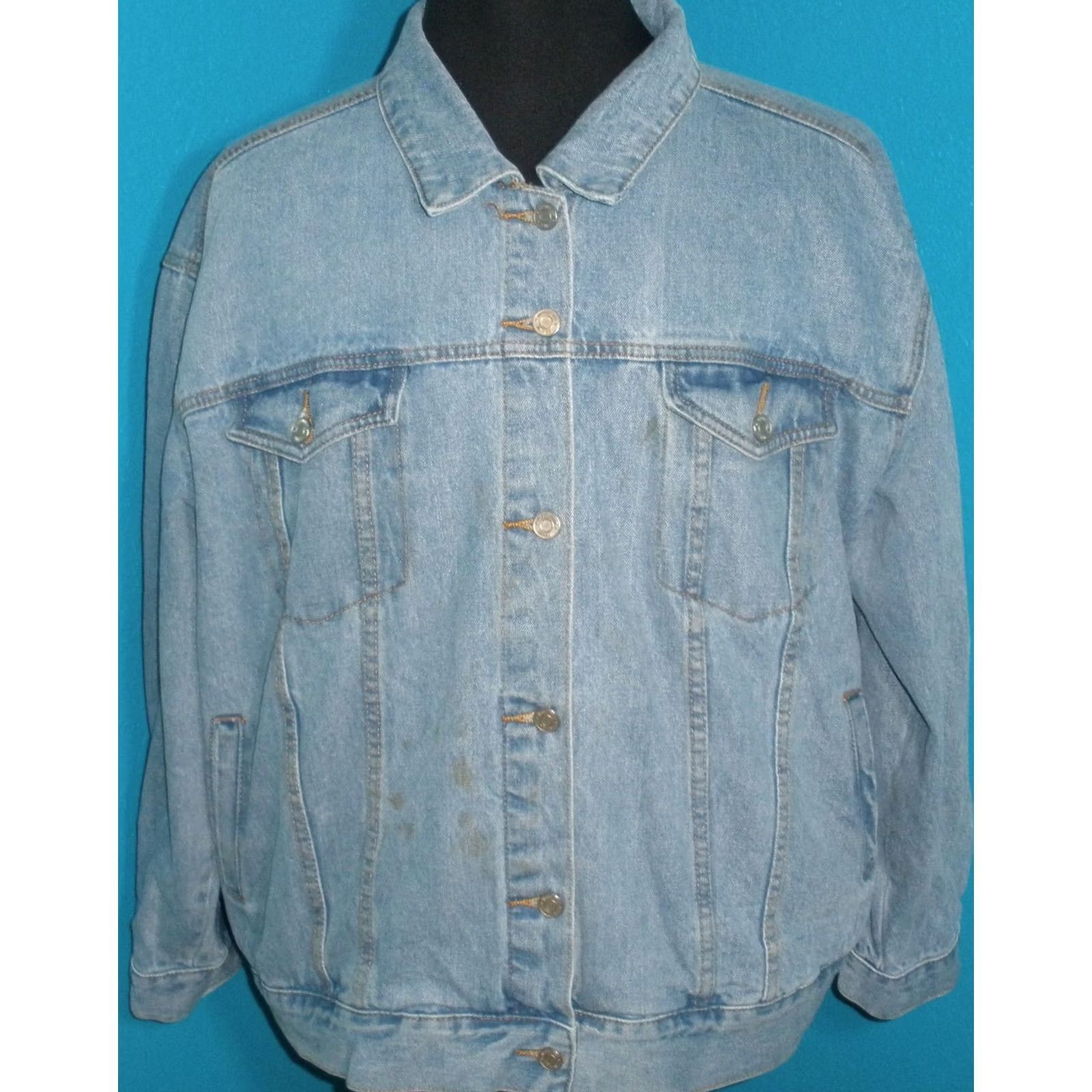 Missguided Miss Guided Denim Jacket Women's 12 Vintage Button Up VTG Denim Jacket Black Blue Size 34" / US 12 / IT 48 - 2 Thumbnail