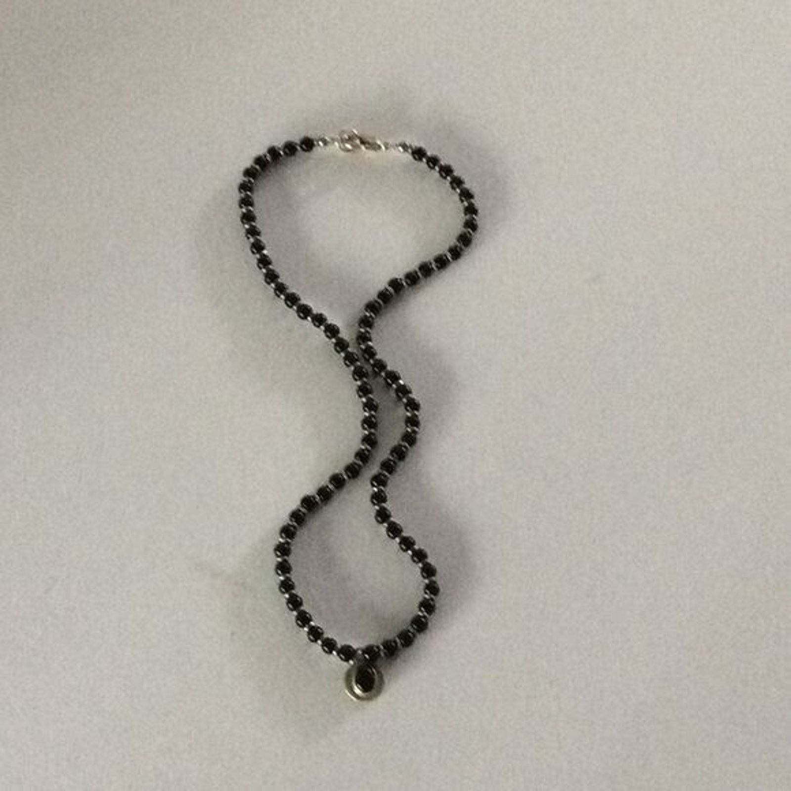 Other ONYX NECKLACE Sterling And Onyx Charm Size -@9” Size ONE SIZE - 4 Thumbnail