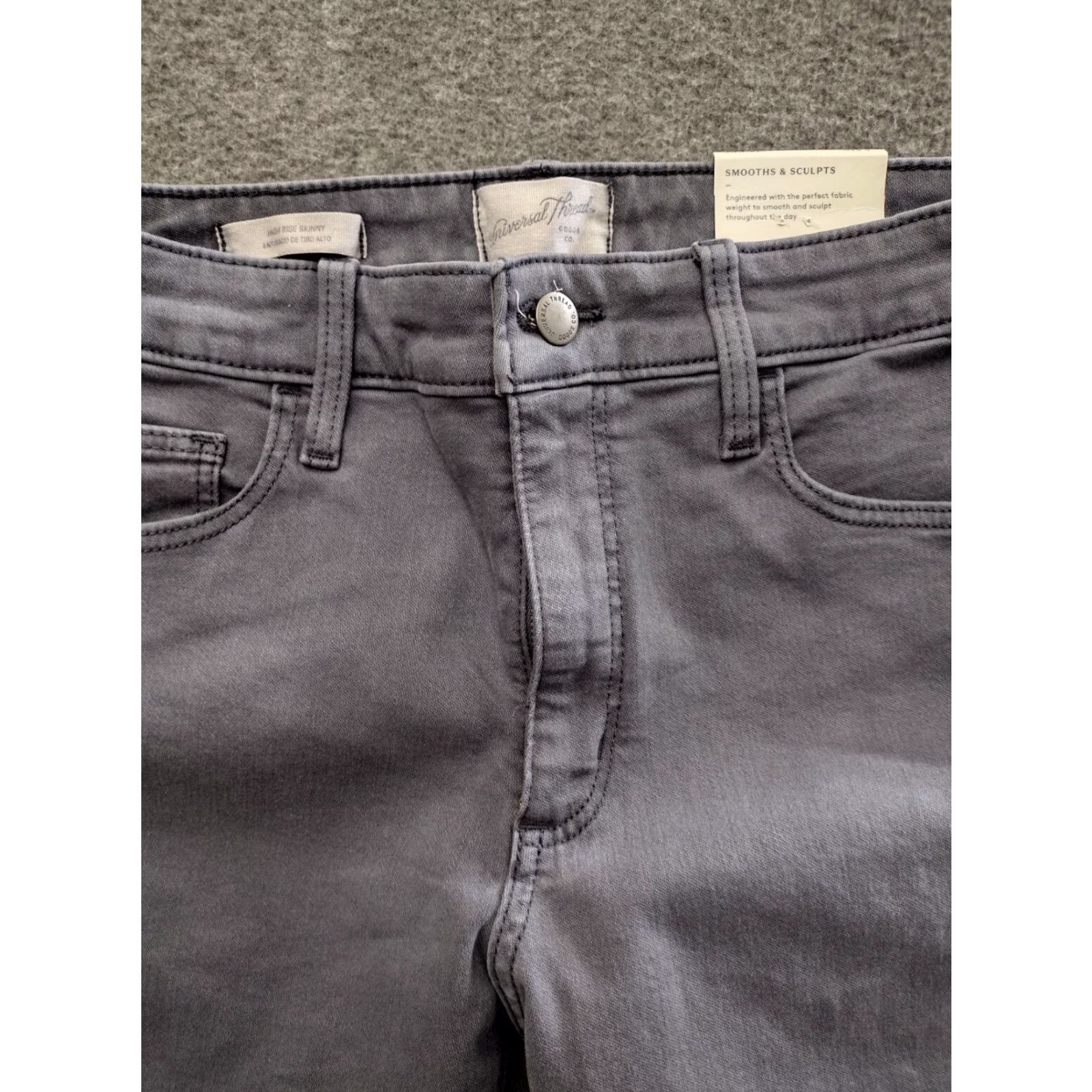 Vintage Universal Thread Distressed Straight Jeans Women's Dark Purple 8R 29" Regular Denim 5-Pocket Stretch Zipper Button Size 30" / US 8 / IT 44 - 3 Thumbnail