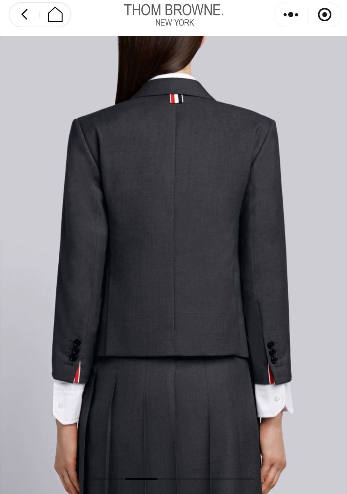 Thom Browne Thom Browne Women's Classic Short Charcoal Wool Blazer Size L / US 10 / IT 46 - 7 Thumbnail