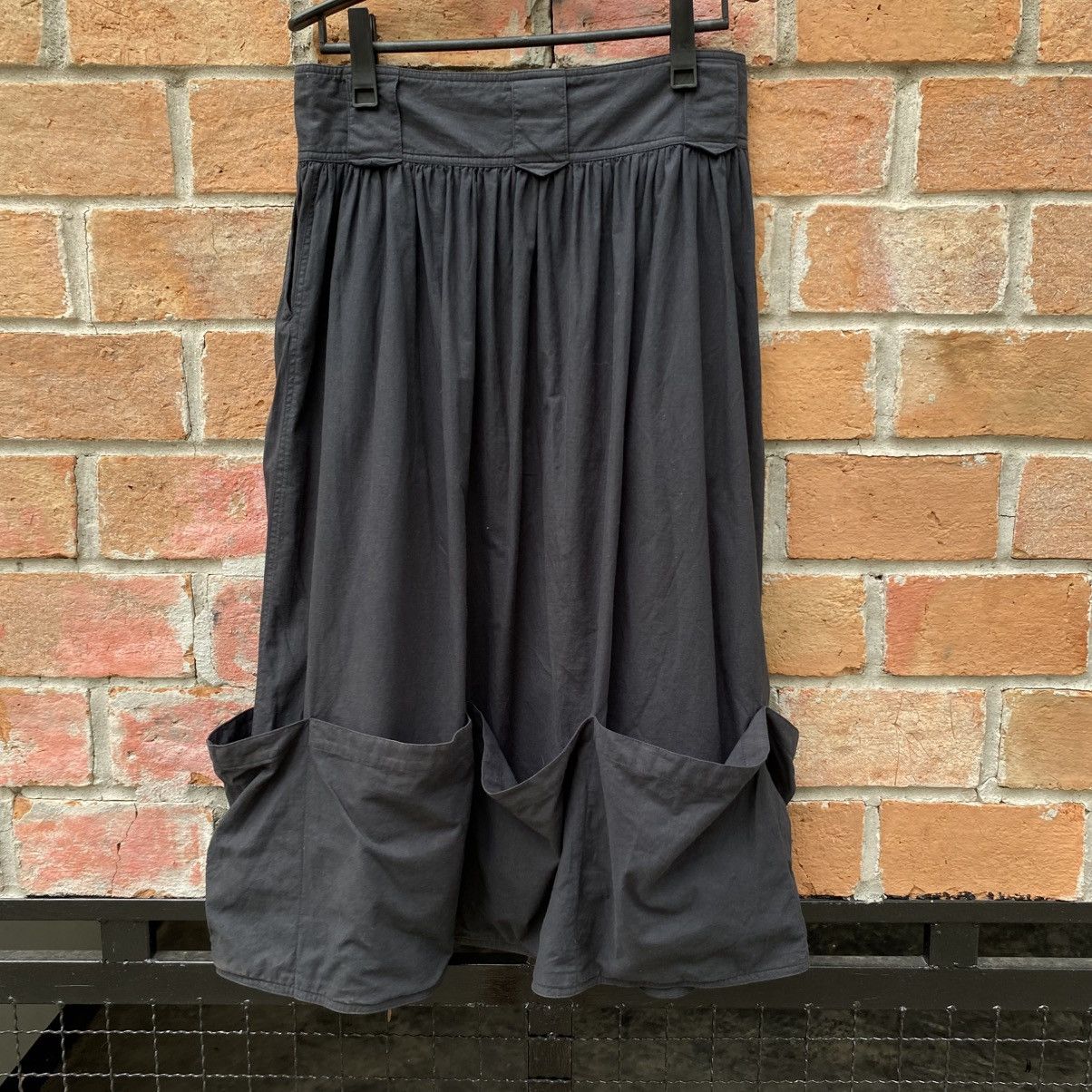 Issey Miyake Issey Miyake Black Skirt with Gathered Pocket Hem Detail Size 33" - 4 Thumbnail