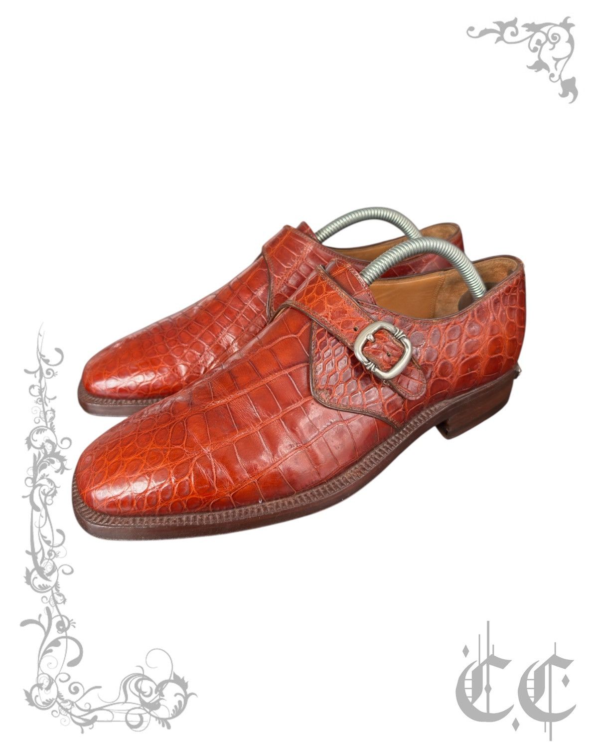 Chrome Hearts Chrome Hearts X John Lobb crocodile monk strap loafers Size US 9 / EU 42 - 1 Thumbnail
