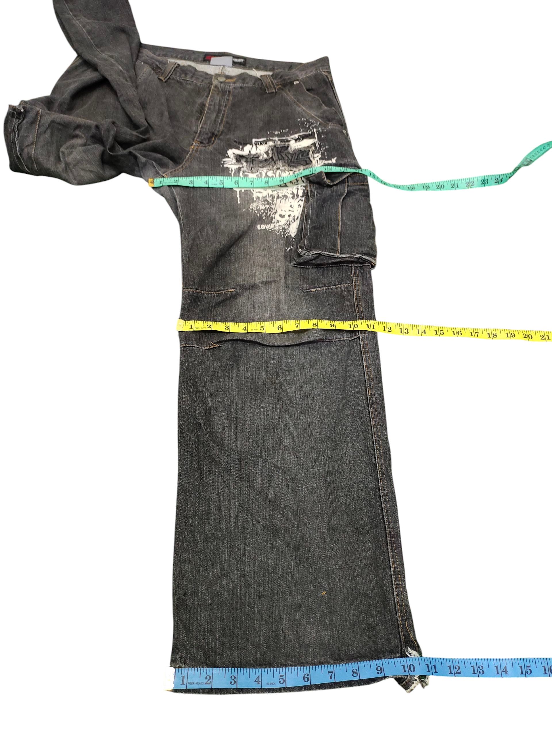 PPFM Vintage Y2k Pjs Surf Embroidered Cargo Baggy Denim Pants Size US 34 / EU 50 - 16 Thumbnail