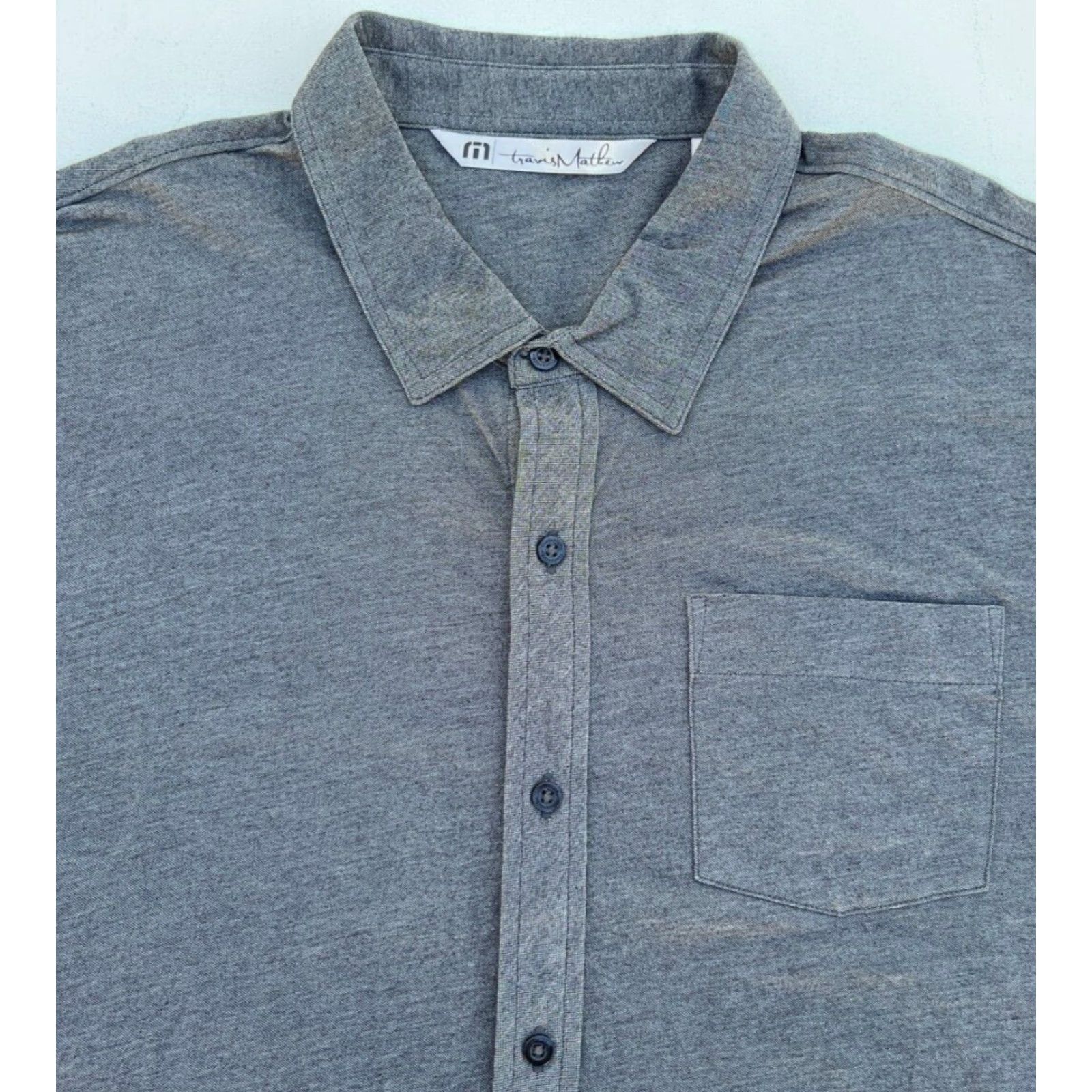 TravisMathew VINTAGE Travis Mathew Button-Up Shirt Stretch XL Mens Button-Up Shirt Gray Cotton Polyester Blend Knit Casual 90s? Size US XL / EU 56 / 4 - 3 Thumbnail