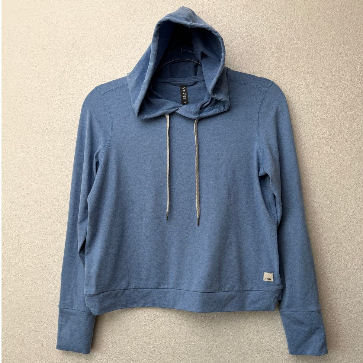 Vuori Vuori Blue Hooded Crop Sweater XS Light Long Sleeve Pullover Size XS / US 0-2 / IT 36-38 - 3 Thumbnail