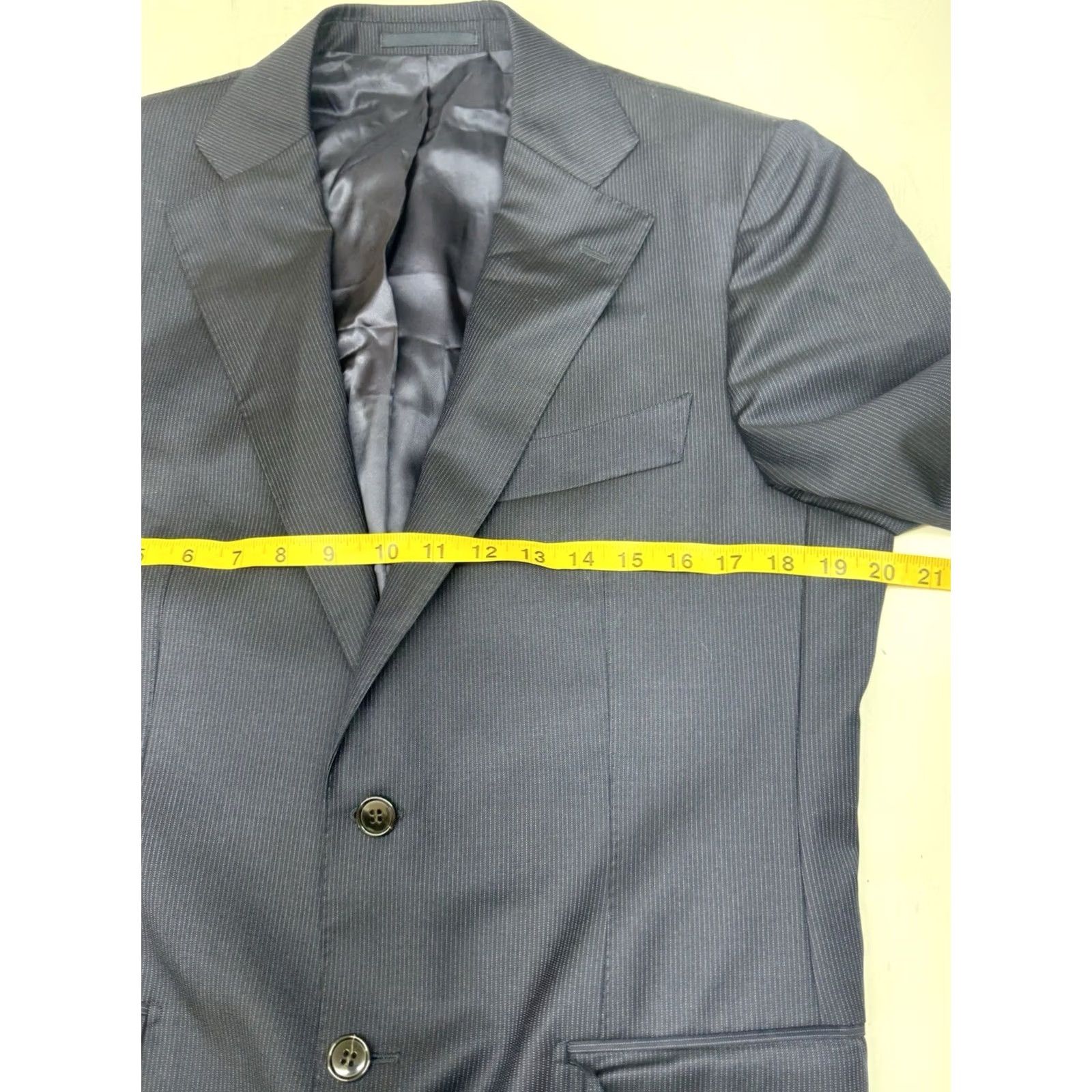 Suitsupply Suitsupply Lazio Slim Fit Navy Pinstripe Blazer 40R Wool Italy Blazer Mens Regular Jacket Casual Size 40R - 6 Thumbnail