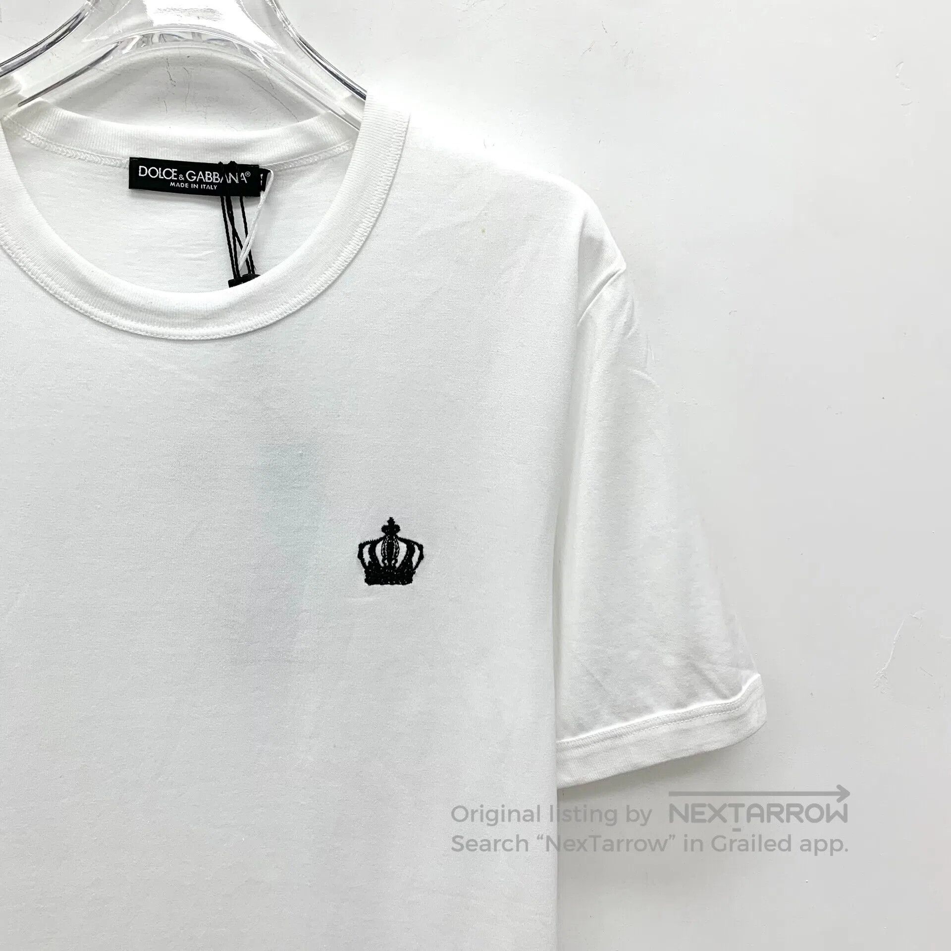 Dolce & Gabbana Dolce Gabbana White Crown Embroidery Cotton Round Neck Sho Size US XS / EU 42 / 0 - 3 Thumbnail