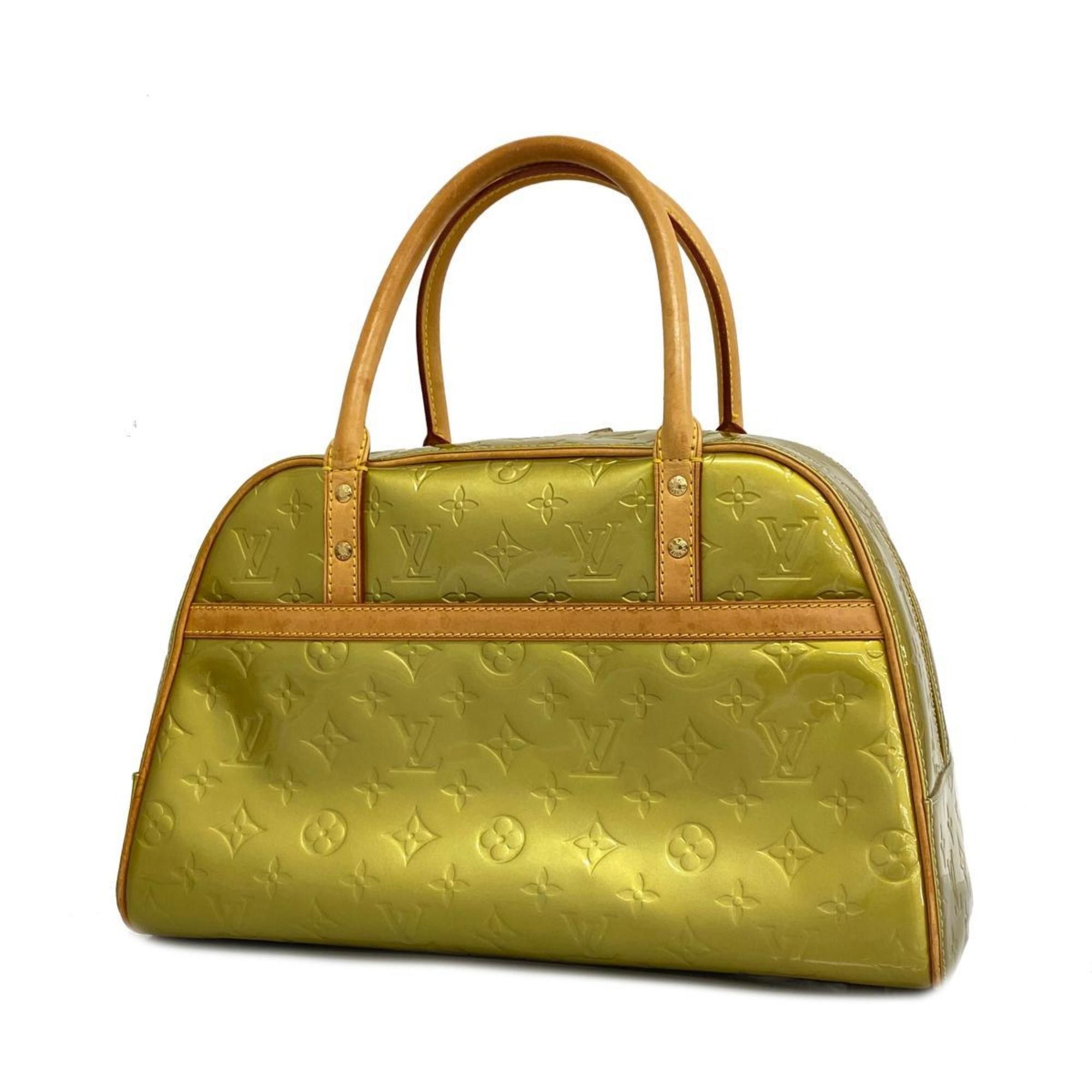 image of Louis Vuitton Handbag Vernis Tompkins Square M91150 Green Ladies in Gris, Women's