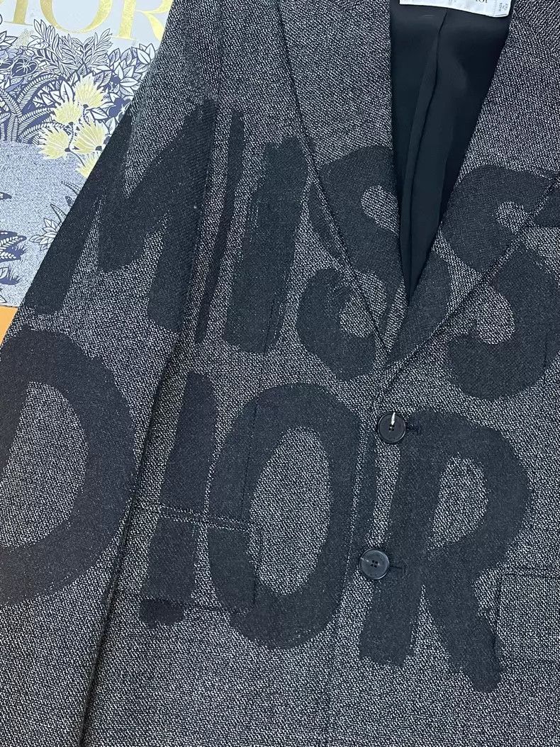 Dior Dior Gray letter suit jacket Size XXS / US 00 / IT 34 - 2 Thumbnail