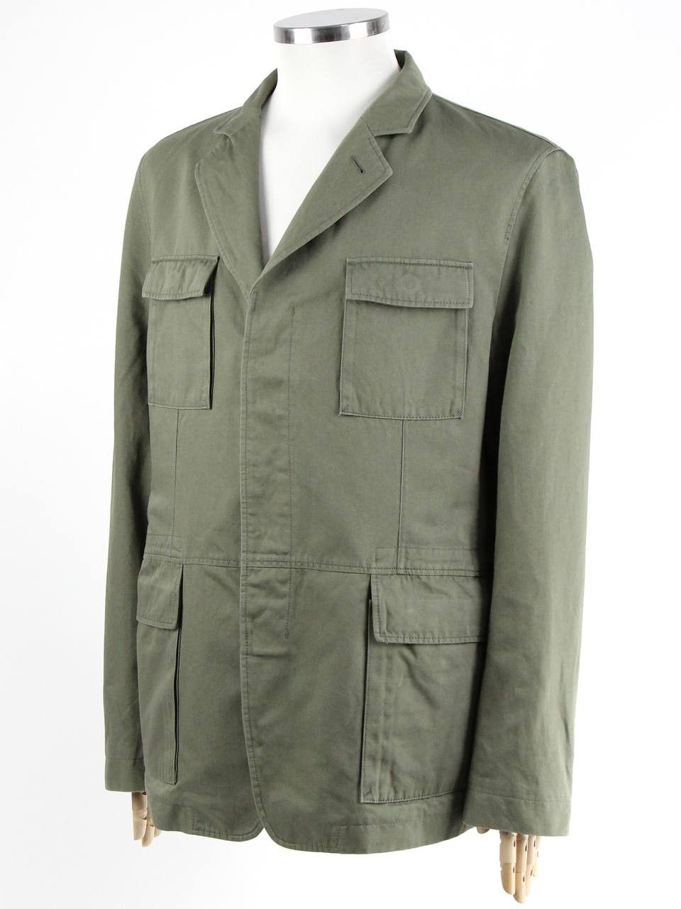 Hugo Boss HUGO BOSS Khaki jacket made of linen and cotton Size US XL / EU 56 / 4 - 2 Thumbnail