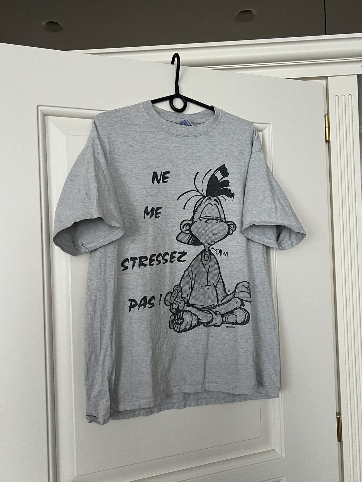 Vintage Vintage French Comic Tee “Ne Me Stressez Pas” Harry Gold 90s Size US L / EU 52-54 / 3 - 2 Thumbnail