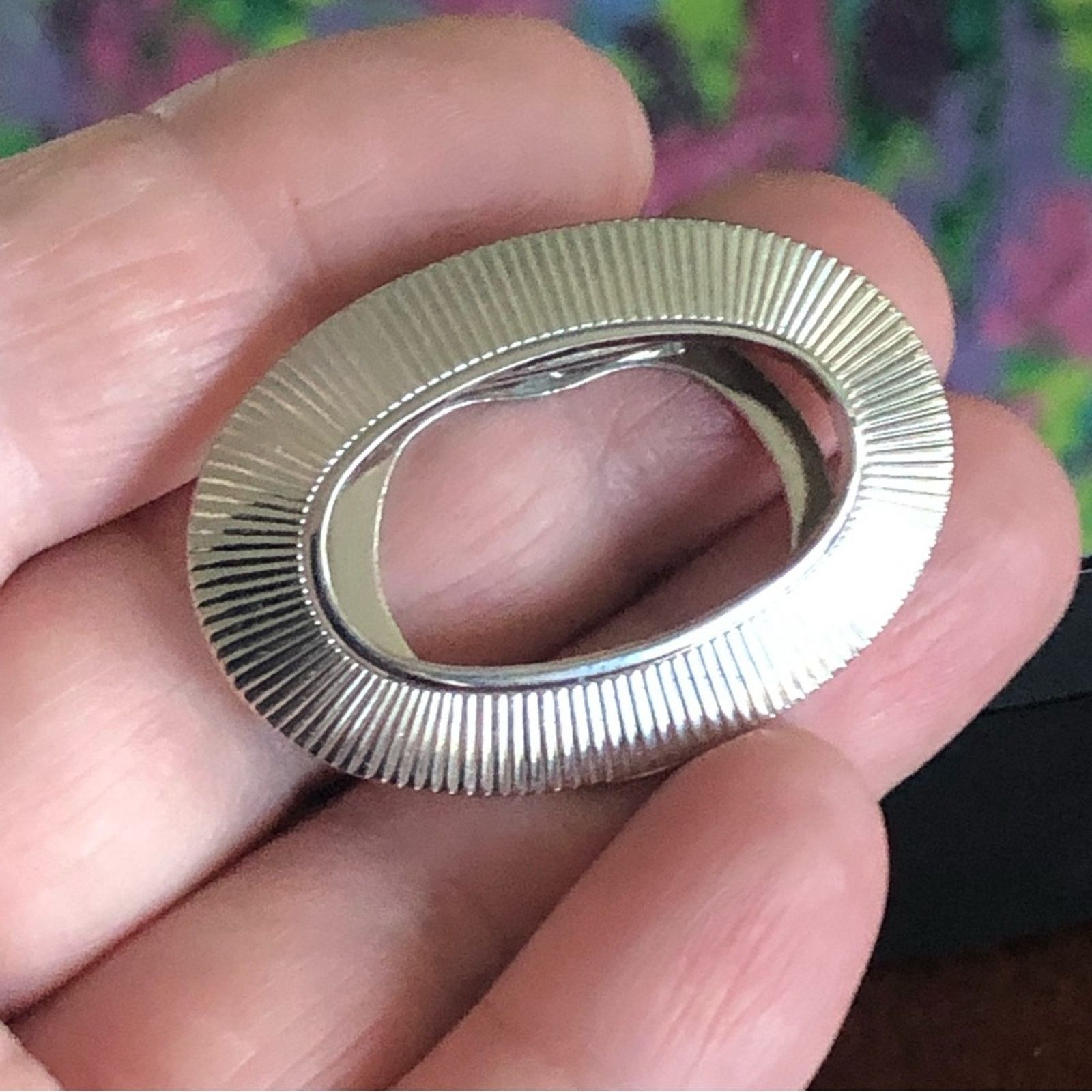 Vintage Vintage Lieba USA silver oval scarf clip Size ONE SIZE - 5 Thumbnail