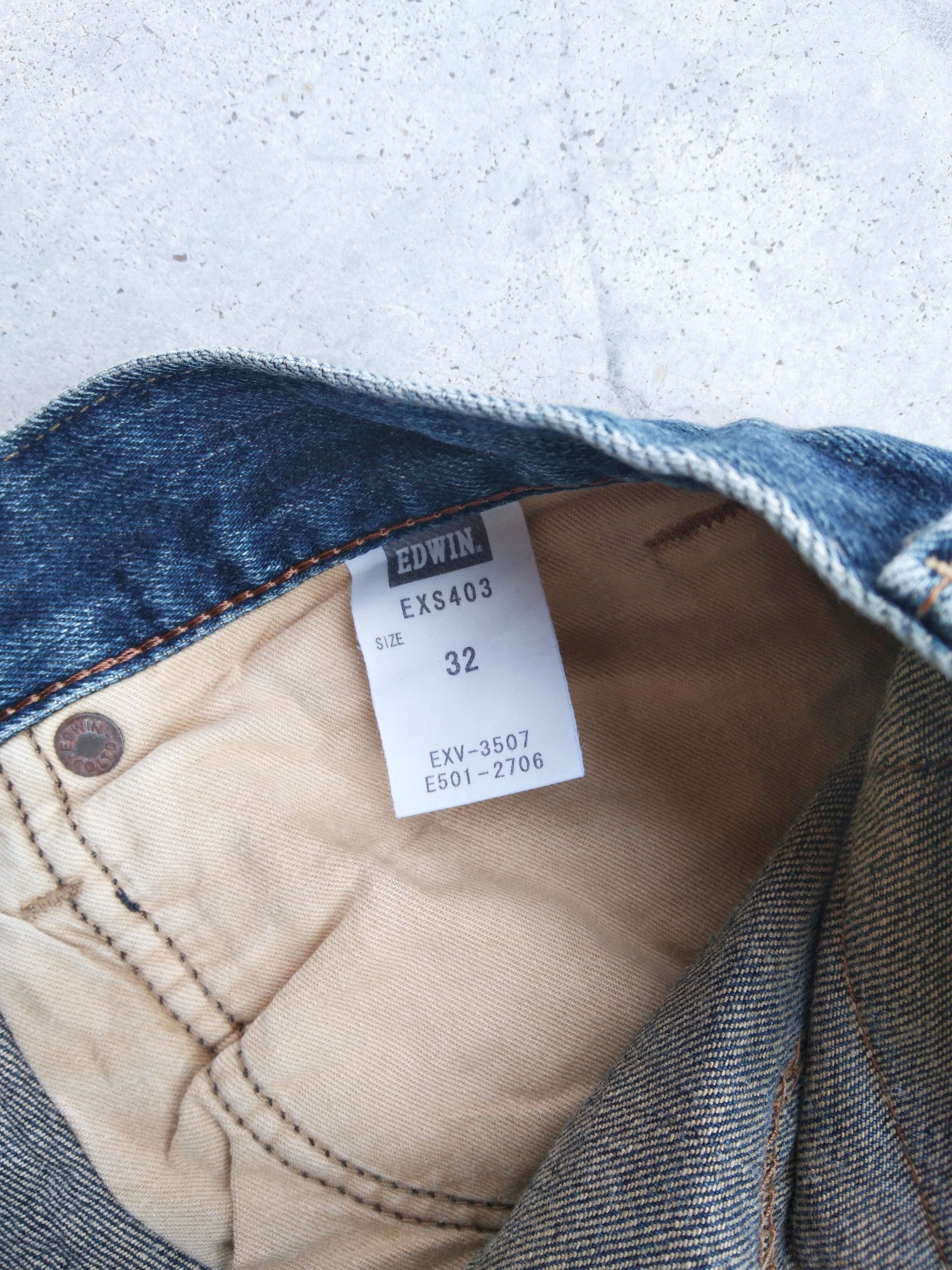 Japanese Brand Vintage Faded Blue Edwin Distressed Jeans 32x31 Size US 32 / EU 48 - 7 Thumbnail
