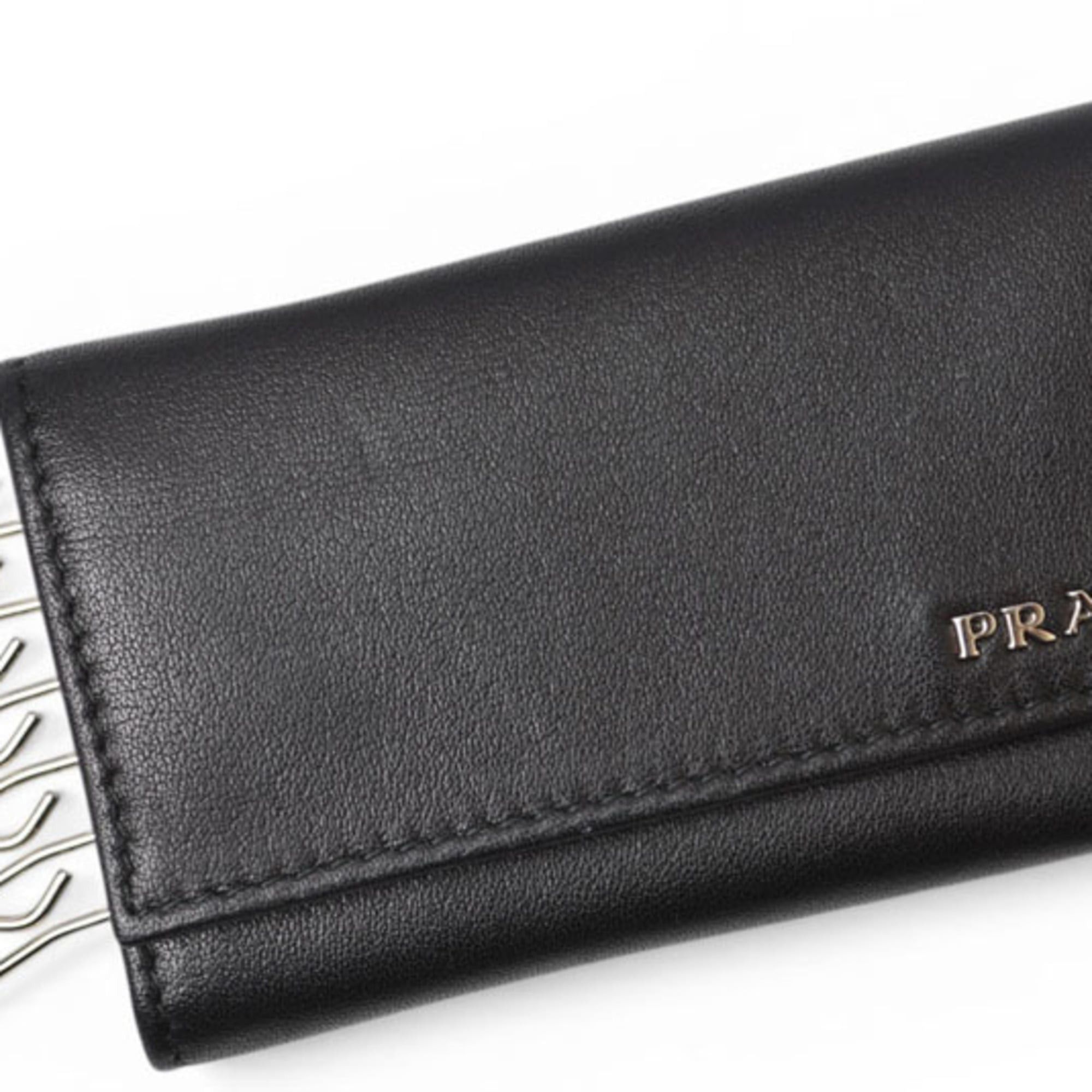 Prada Prada Key Case Holder PRADA 6-ring Leather NERO Black Size ONE SIZE - 1 Thumbnail
