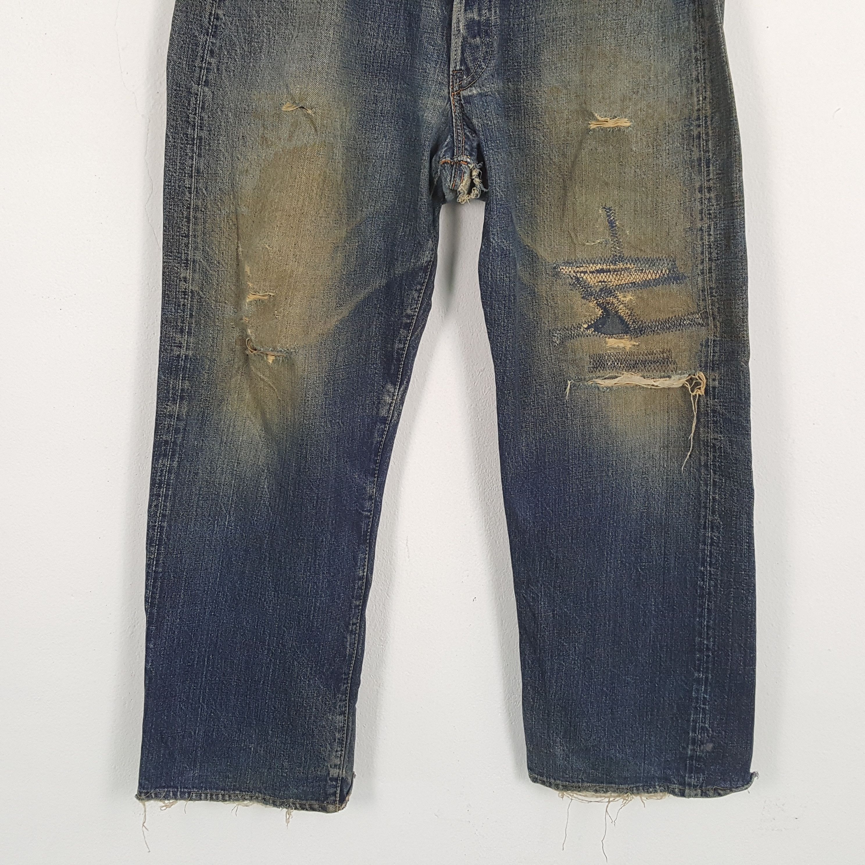 The Real McCoy's × Vintage MC COYS Japanese Streetwear Style Distressed Jeans Size US 35 - 3 Thumbnail