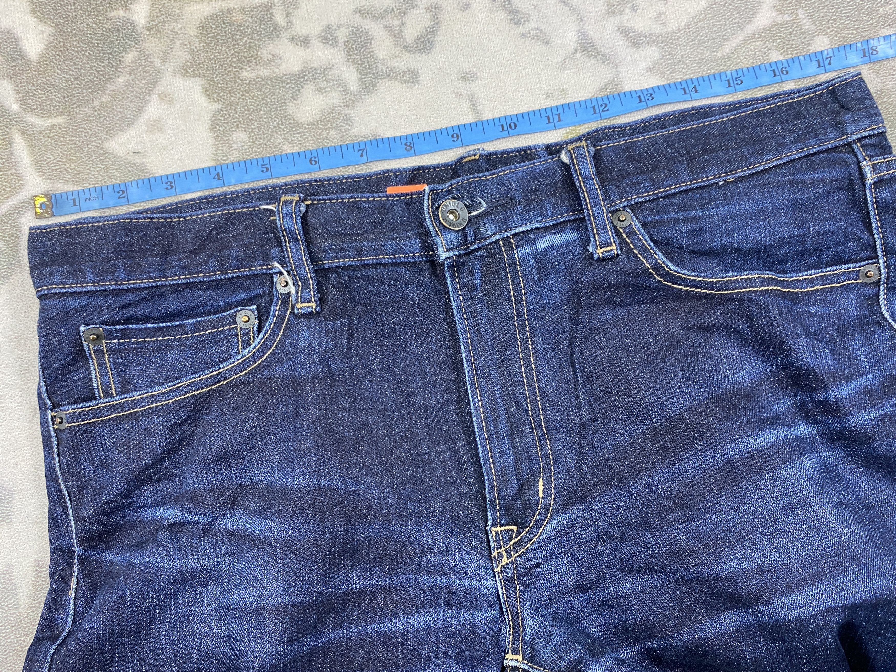 Japanese Brand Redline Dark Blue Uniqlo Jeans 35x28.5 Denim- JN3897 Size US 35 - 5 Thumbnail
