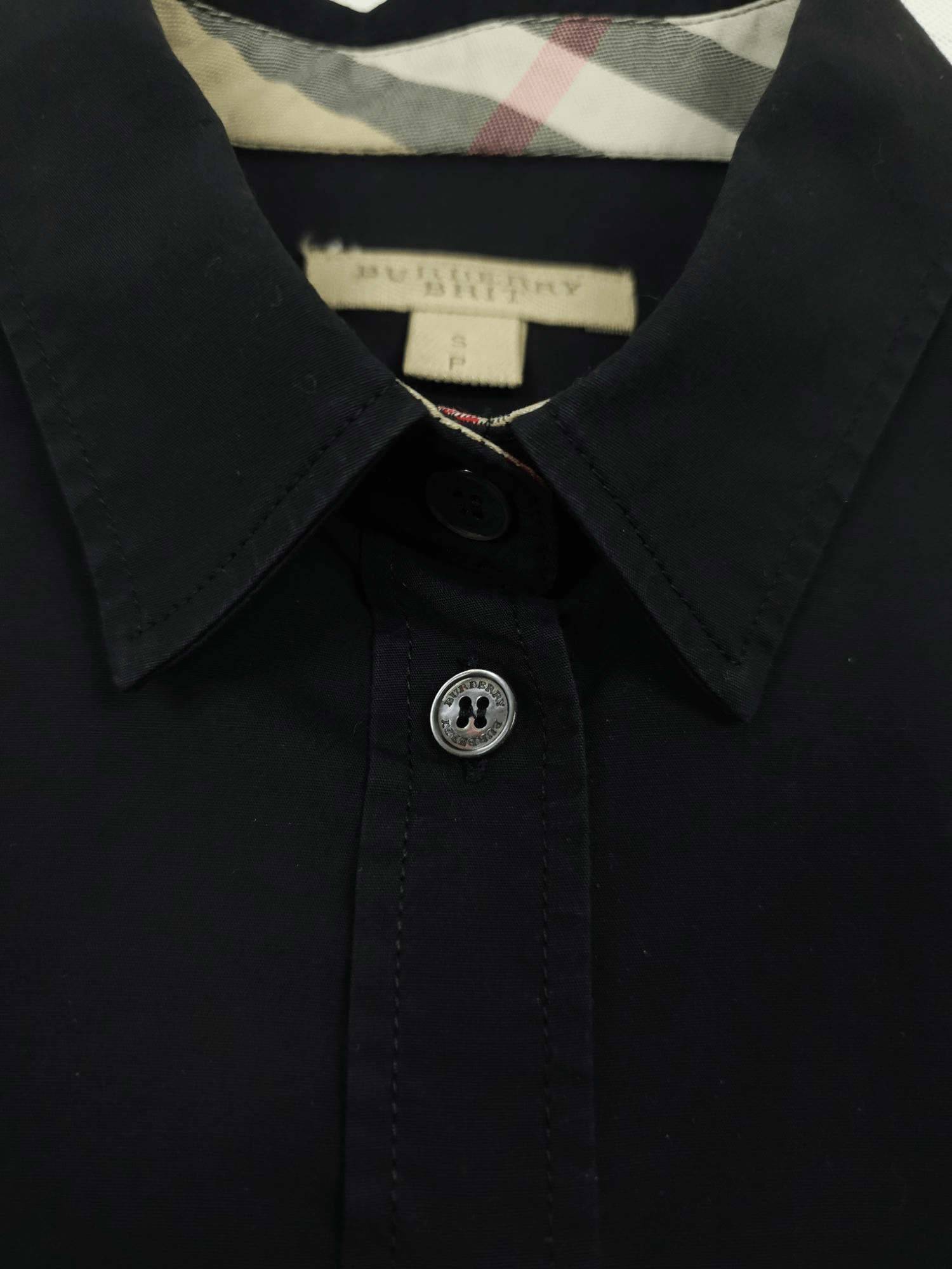Burberry 💎 Vintage Burberry Brit Nova Check Black Button Up Shirt Size S / US 4 / IT 40 - 9 Thumbnail