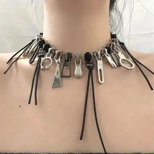 Vintage Vintage Cyber Punk Zipper Necklace Size ONE SIZE - 1 Thumbnail