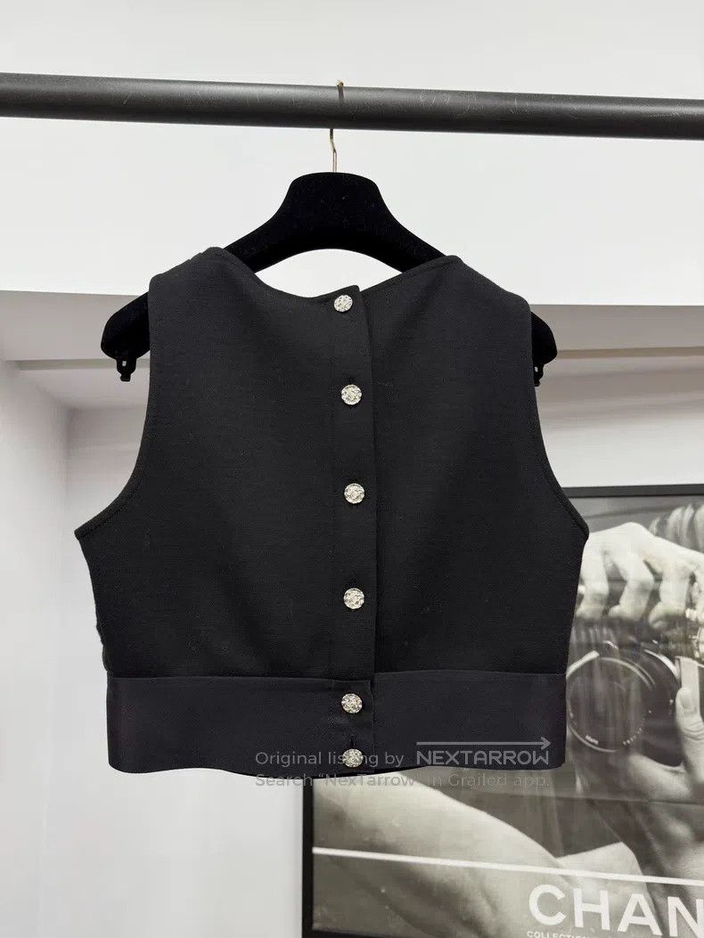 Chanel Chanel Black pearl rhinestone large double C large logo ve Size XS / US 0-2 / IT 36-38 - 3 Thumbnail