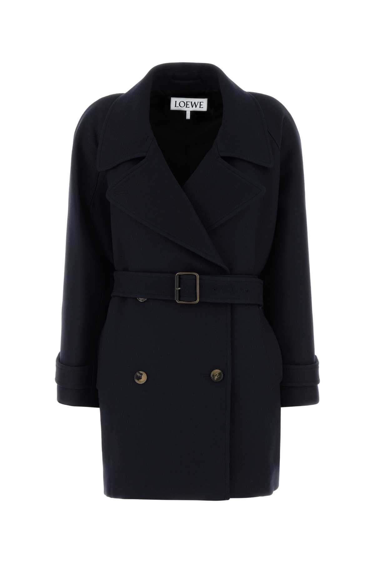 Loewe Navy Blue Wool Blend Coat Size M / US 6-8 / IT 42-44 - 1 Thumbnail