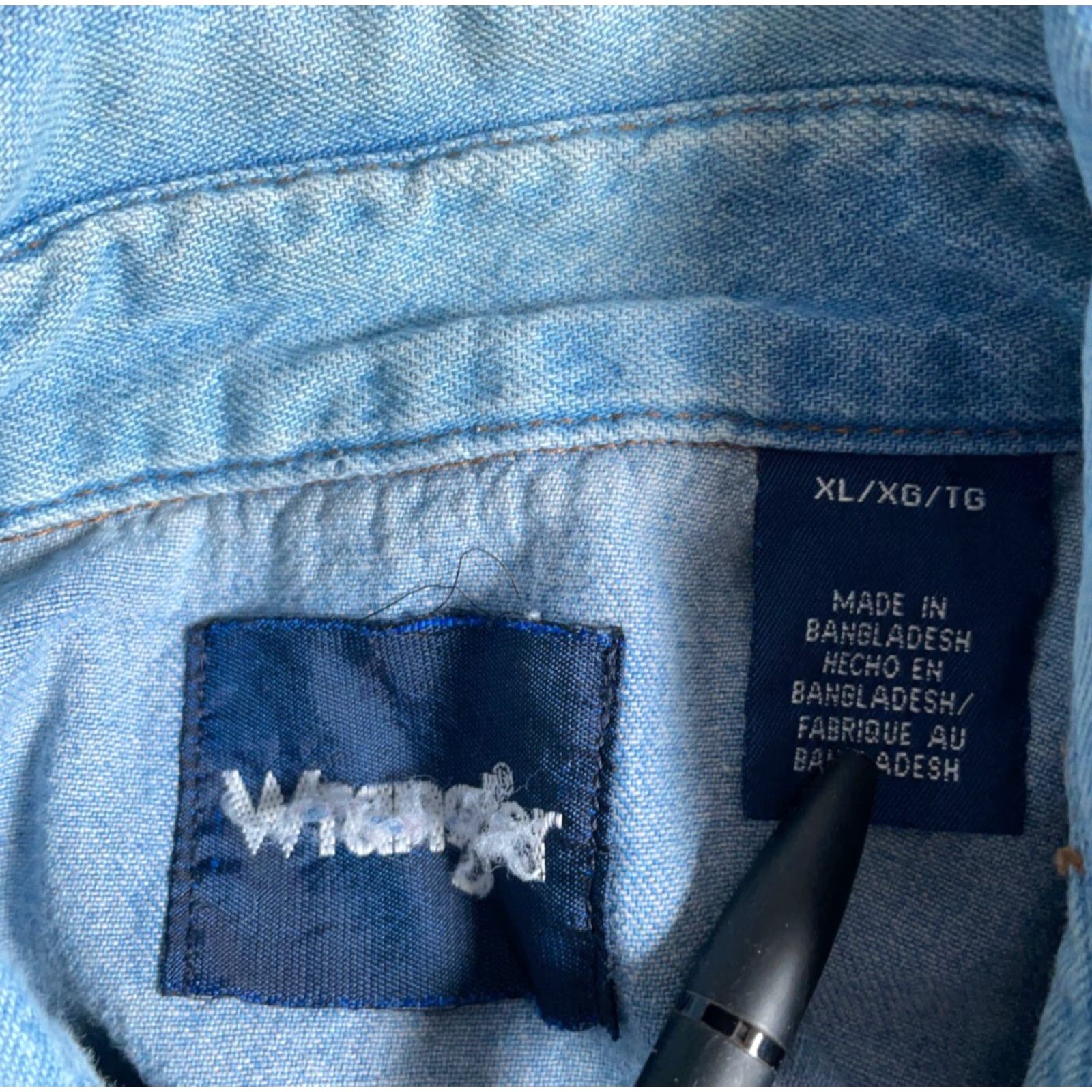 Wrangler VINTAGE Wrangler Denim Western Y2K Shirt XL Blue Pearl Snap Mens Cowboy Grunge Size US XL / EU 56 / 4 - 3 Thumbnail