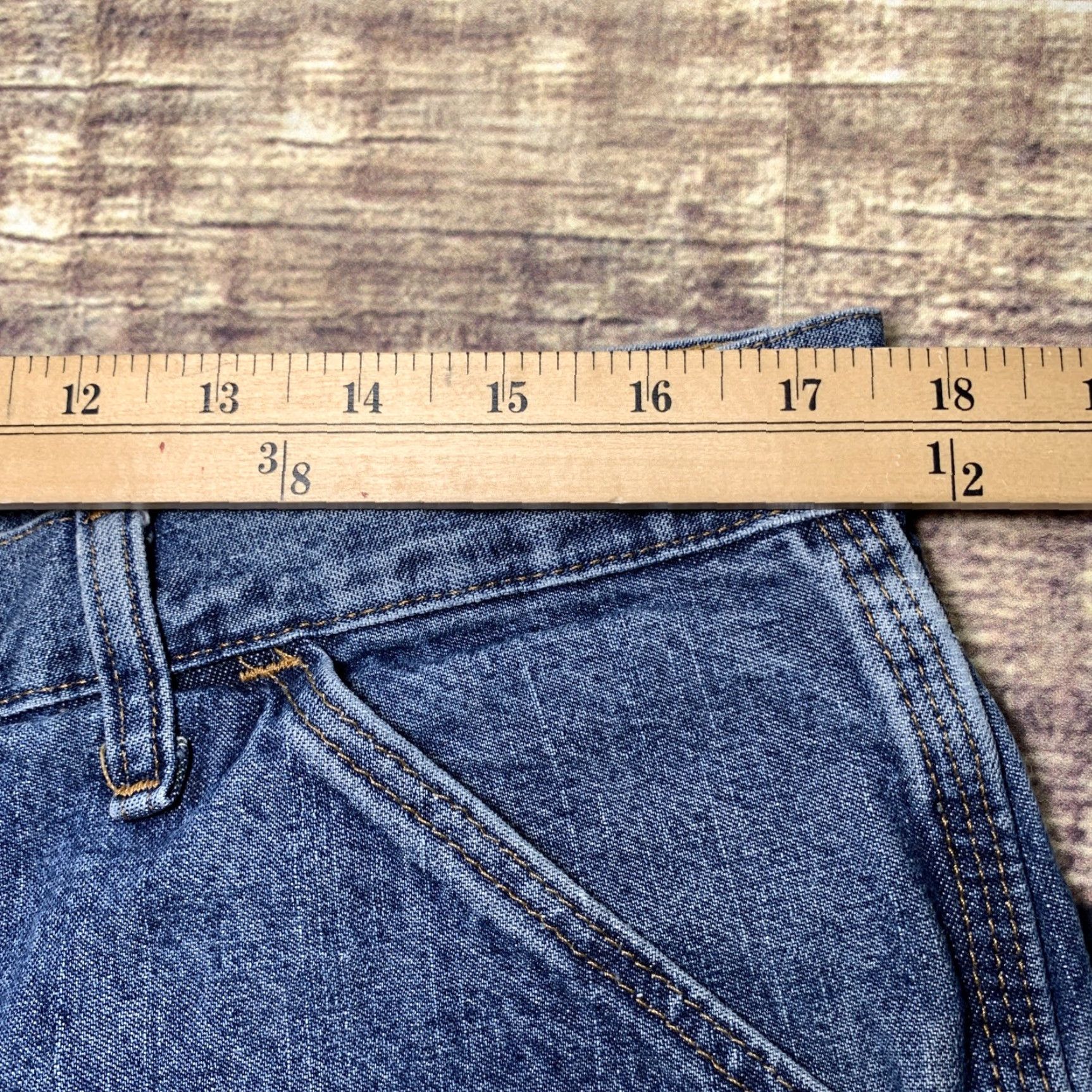 Denime Rustler Denim Jean Carpenter Shorts 100% Cotton Size 36 Work Cargo workwear Verical? Size US 44 / EU 60 - 4 Thumbnail
