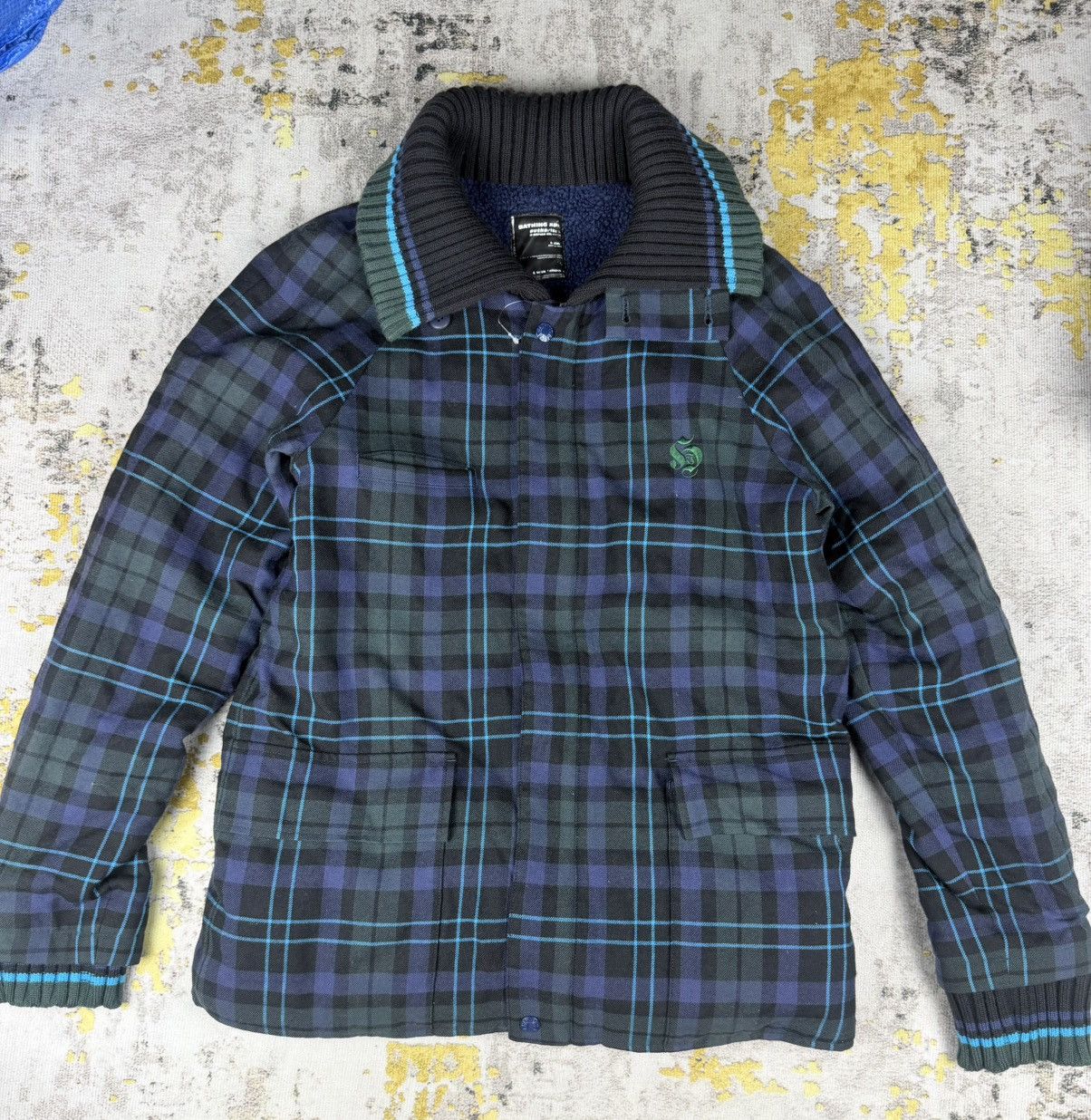 Bape 90s Bathing Ape Tartan Check Wool Jacket Size US M / EU 48-50 / 2 - 1 Thumbnail