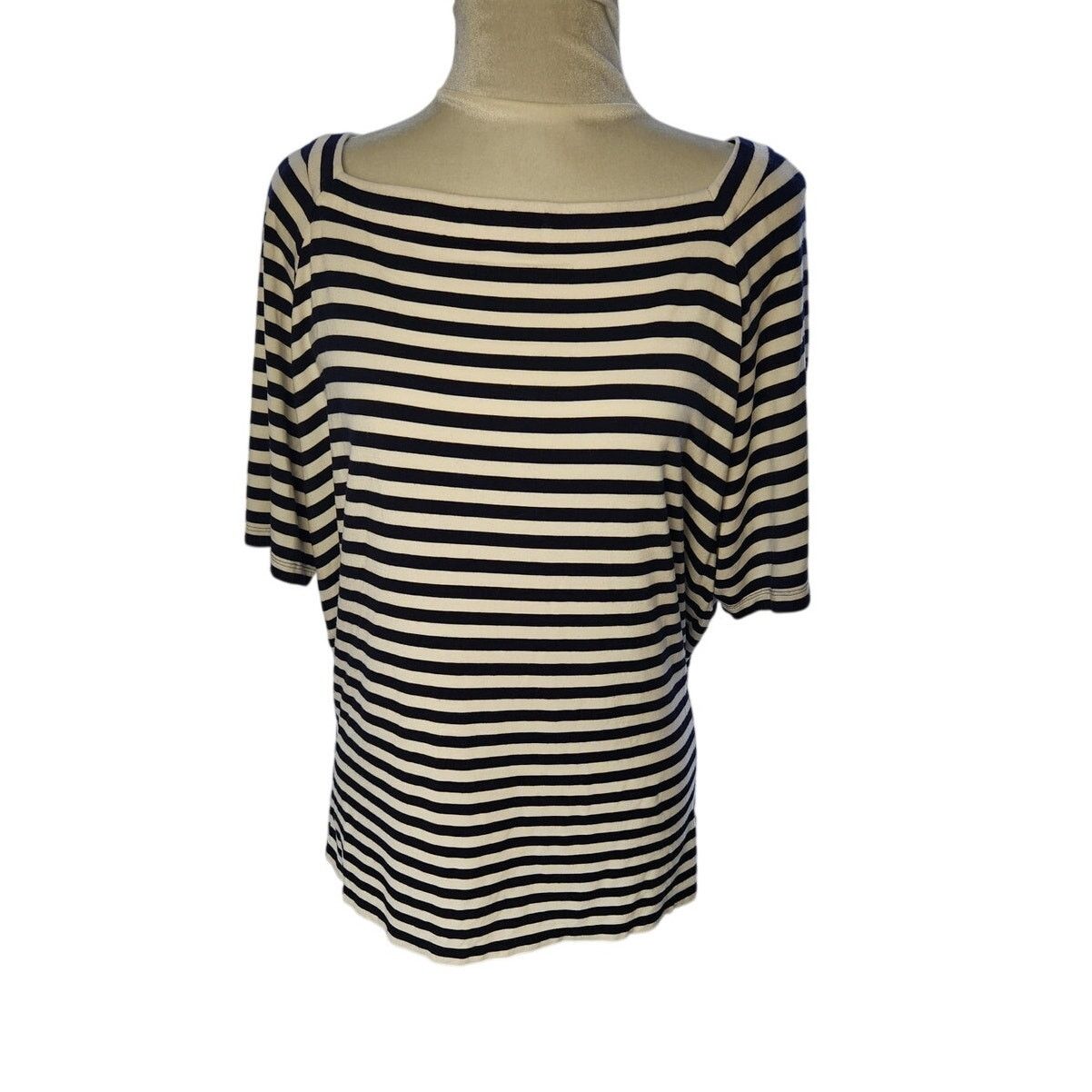 Talbots Talbots Woman Plus Size 2X 18W 20W Top Navy White Blouse Size XXL / US 16-18 / IT 52-54 - 2 Thumbnail