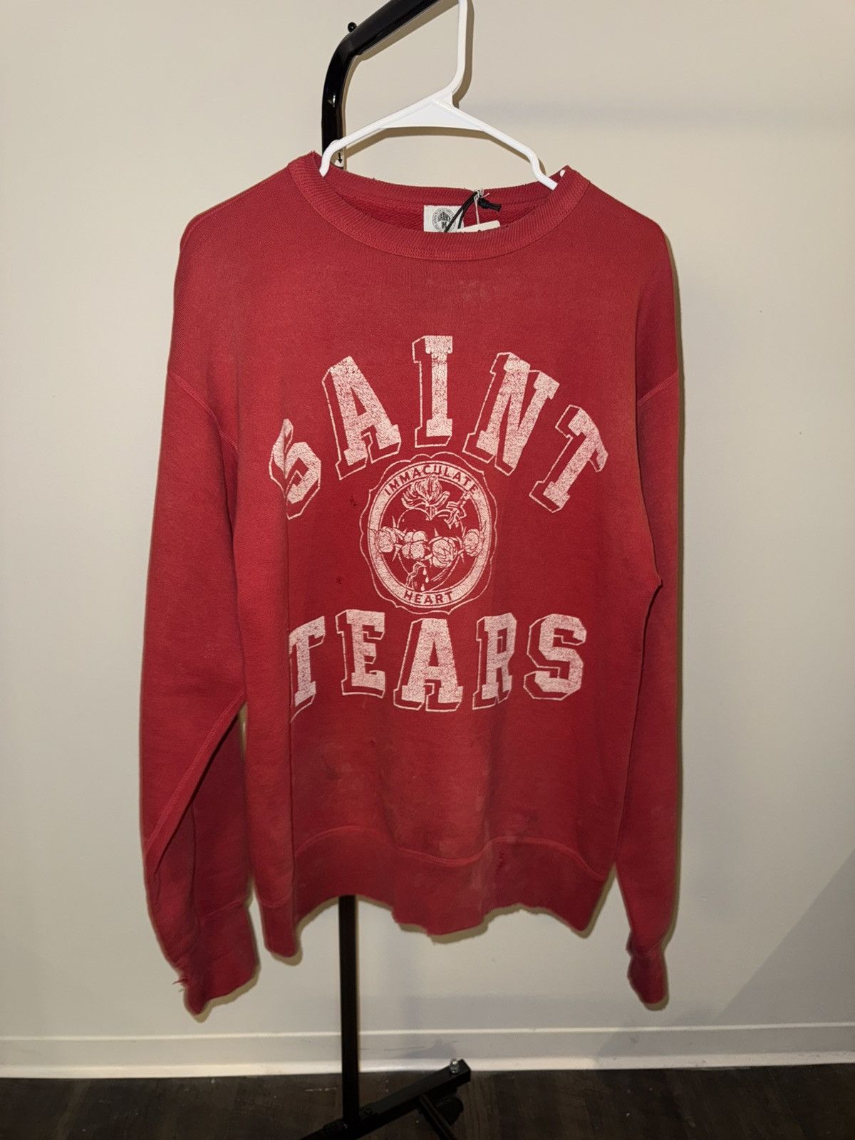 DENIM TEARS × Saint Michael Saint Michael Denim Tears Red Crewneck Size US M / EU 48-50 / 2 - 2 Thumbnail