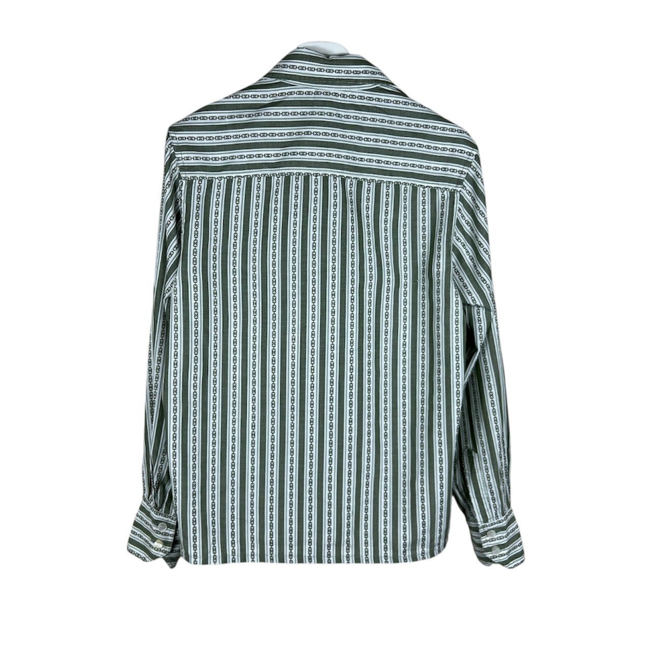 Celine Vintage Celine striped chain logo button up shirt luxury Size S / US 4 / IT 40 - 2 Thumbnail