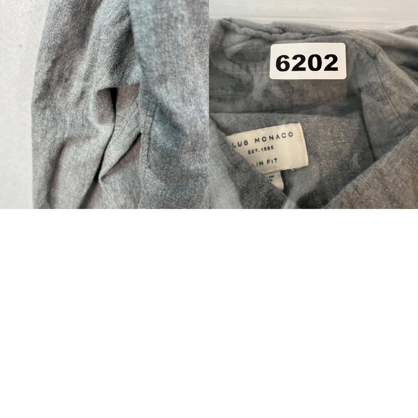 Club Monaco Club Monaco Mens Shirt Slim Fit Button-Up 100% Cotton Gray Size M Size US M / EU 48-50 / 2 - 8 Thumbnail