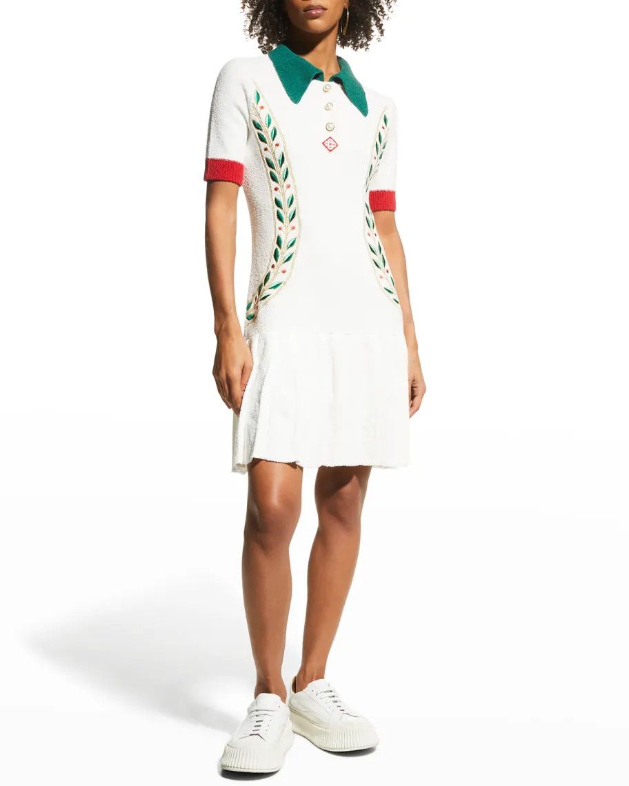 Casablanca o1mle0524 Laurel Leaf Tennis Dress in Multicolor Size XXS / US 00 / IT 34 - 3 Thumbnail