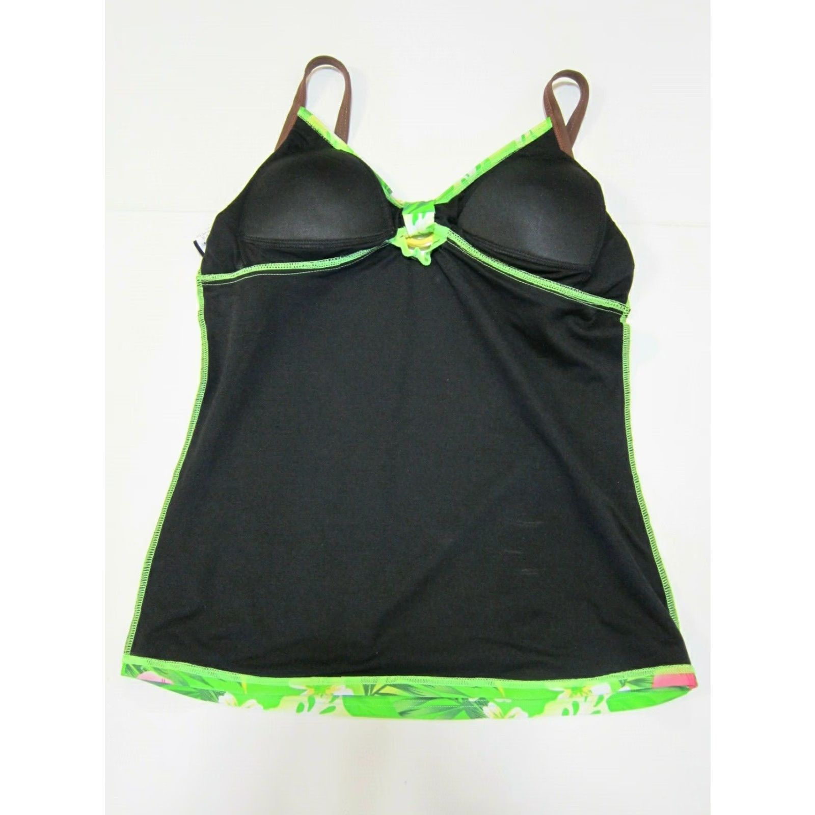 Pinko NWT INGEAR Green Pink White Floral Hawaiian Padded Halter Swim Tankini Women 10 Size ONE SIZE - 8 Thumbnail