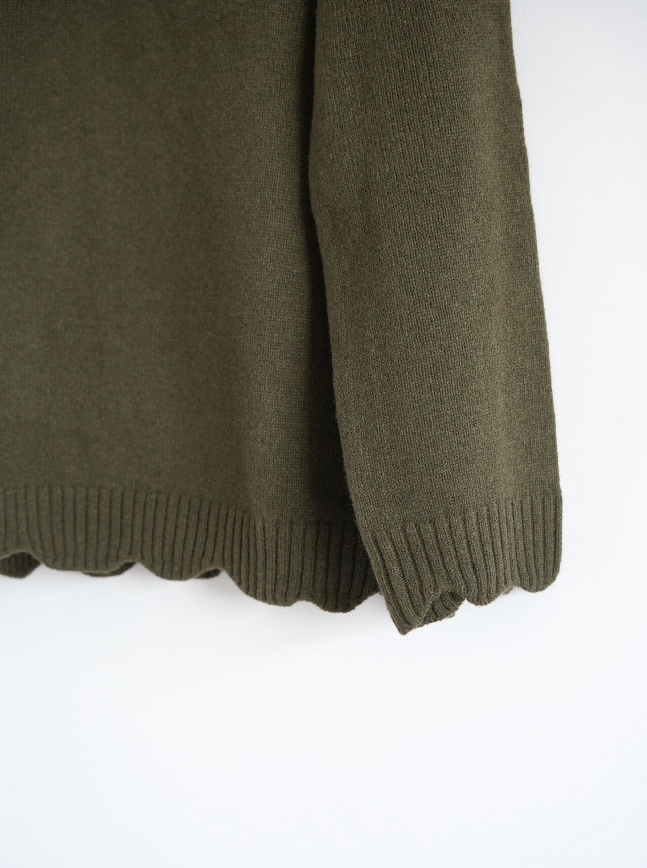 Yohji Yamamoto Yohji Yamamoto 24AW Wavy Collar Olive Green Sweater Size US L / EU 52-54 / 3 - 5 Thumbnail