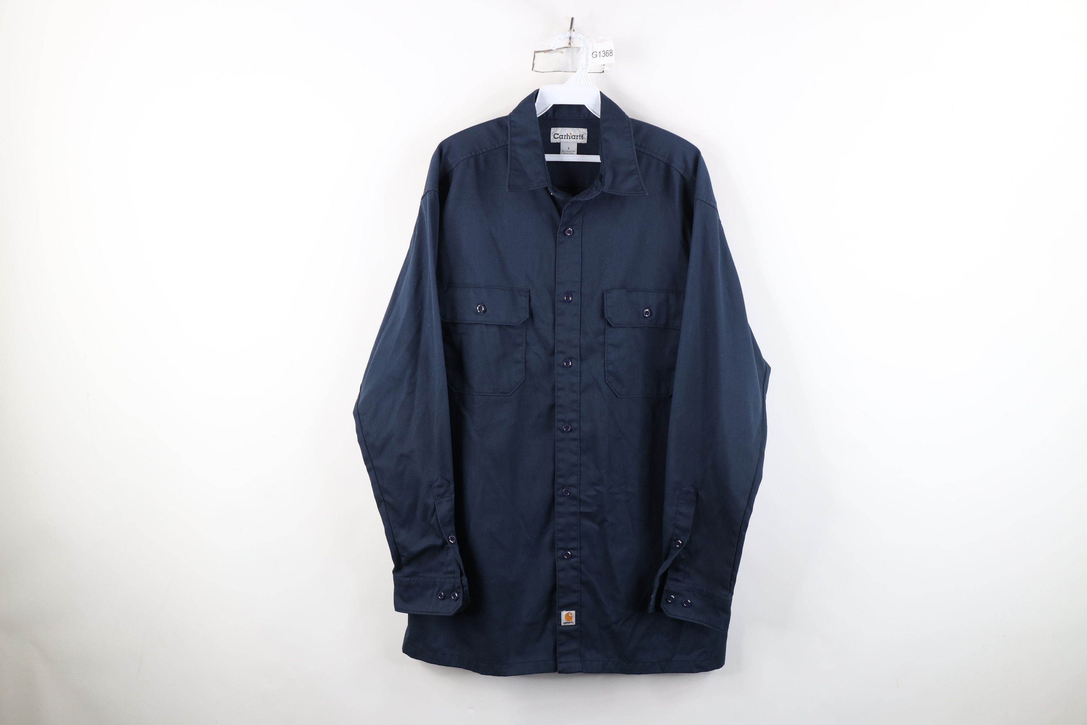 Carhartt Vintage Carhartt Heavyweight Collared Button Shirt Blue Size US L / EU 52-54 / 3 - 1 Thumbnail