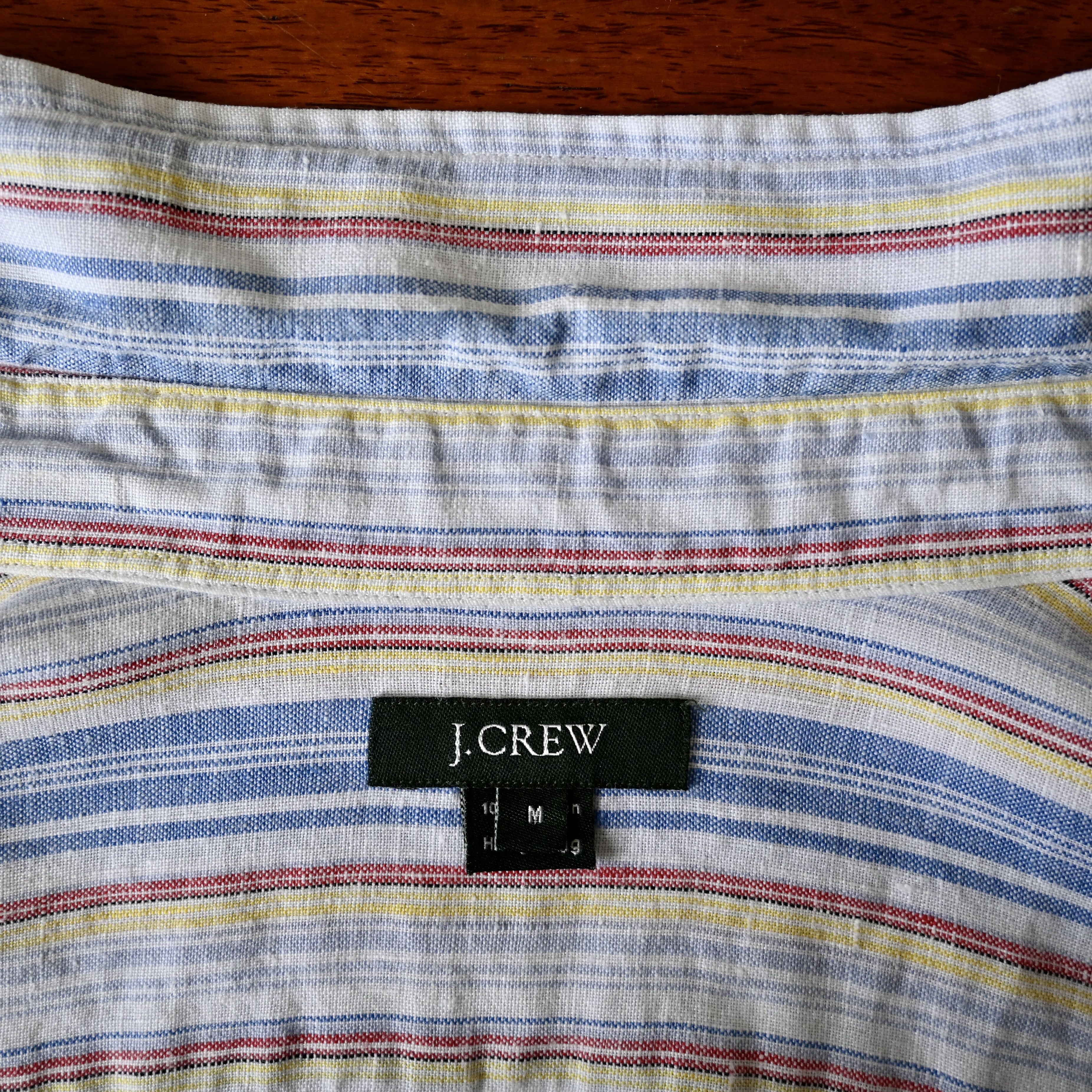 J.Crew VTG 2000s J.Crew sunshine colored stripe linen shirt Size US M / EU 48-50 / 2 - 13 Thumbnail