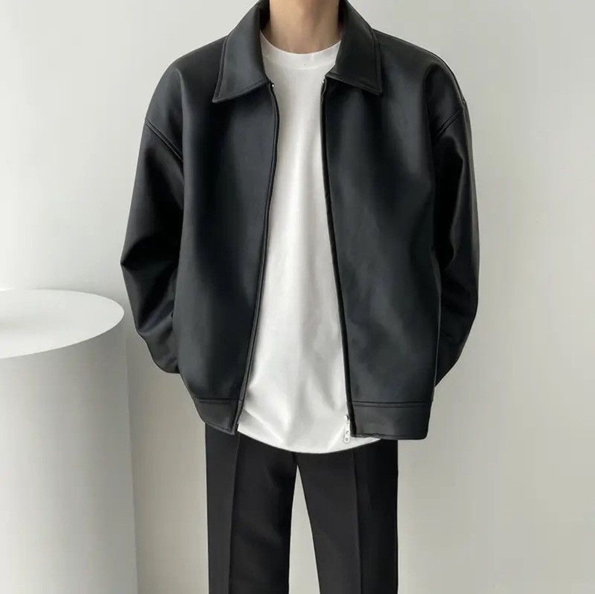 Japanese Brand × Vintage Artificial leather Hip Hop Gothic Rock Bomber Jacket Coat Size US M / EU 48-50 / 2 - 3 Thumbnail