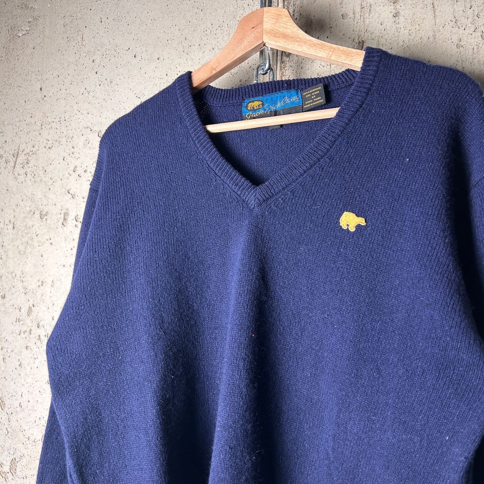 Callaway Golf Jack Nicklaus Golf Wool Knit Fits Medium 80s V-Neck Sweater Size US M / EU 48-50 / 2 - 2 Thumbnail