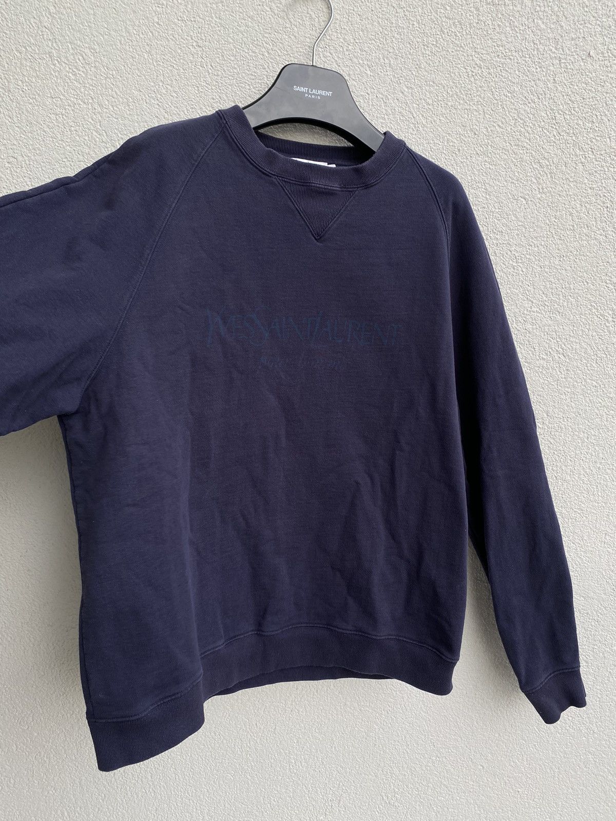 Yves Saint Laurent Big Logo YSL Sweatshirt Navy YSL Sweater Purple YSL Crewneck Size US XL / EU 56 / 4 - 10 Thumbnail