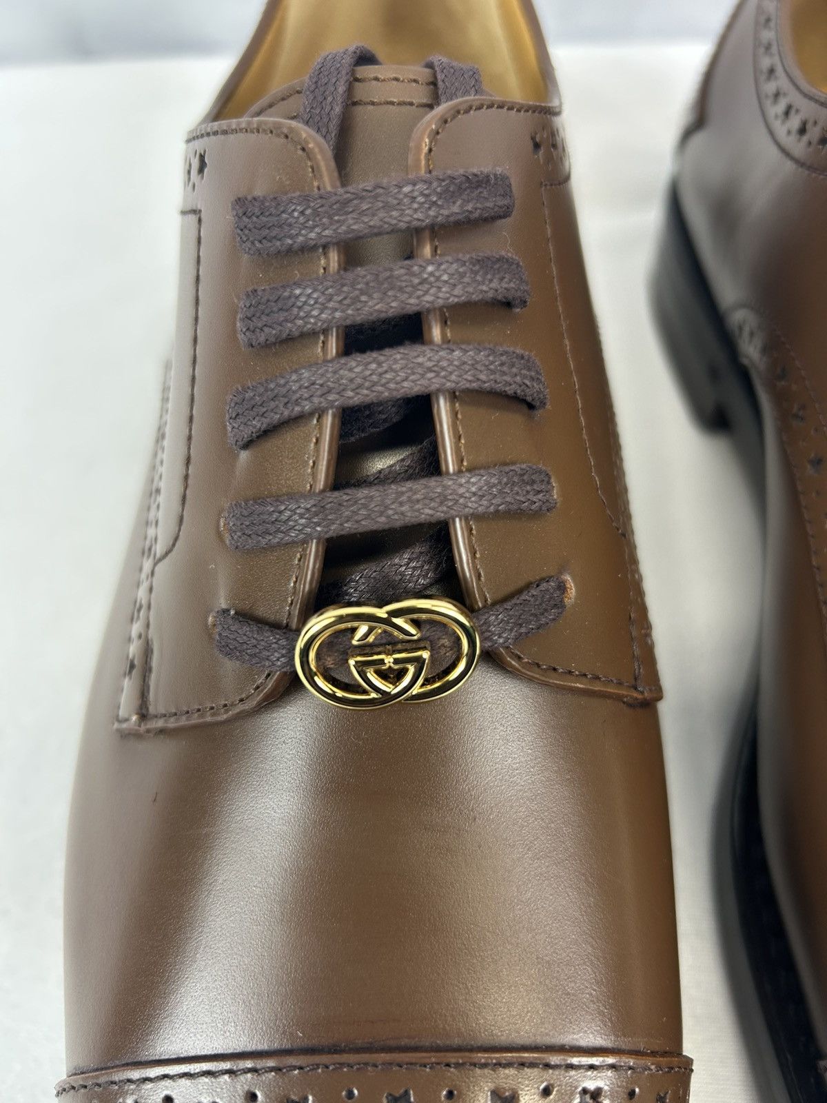 Gucci GUCCI Rooster Brogue Leather Derby Shoes Size US 9 / EU 42 - 6 Thumbnail