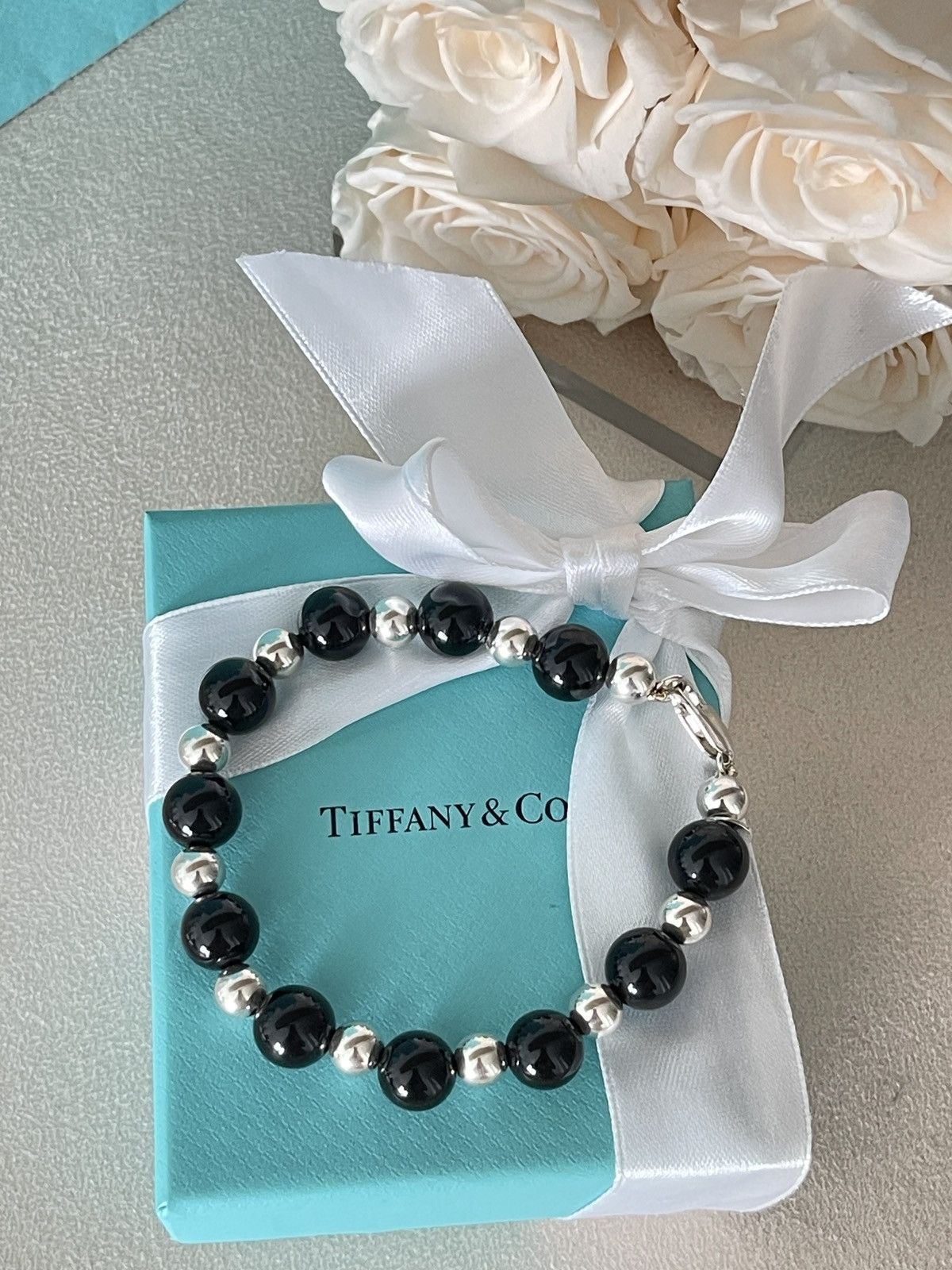 Tiffany & Co. Tiffany & Co. Black Onyx Silver Bracelet 10 mm Sz 8” in NEW Size ONE SIZE - 5 Thumbnail
