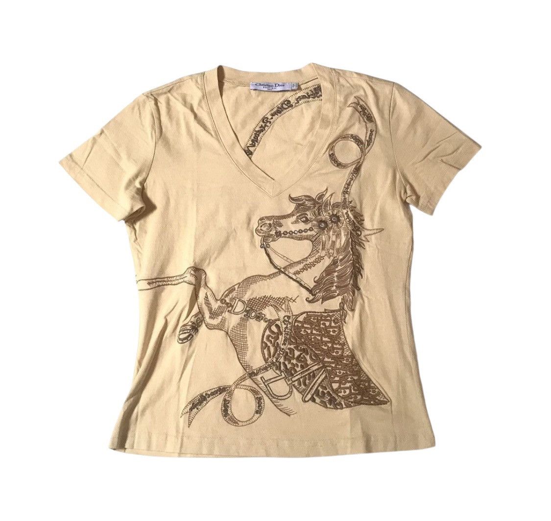 Dior Christian dior 2006 horse embroidered tee | Grailed