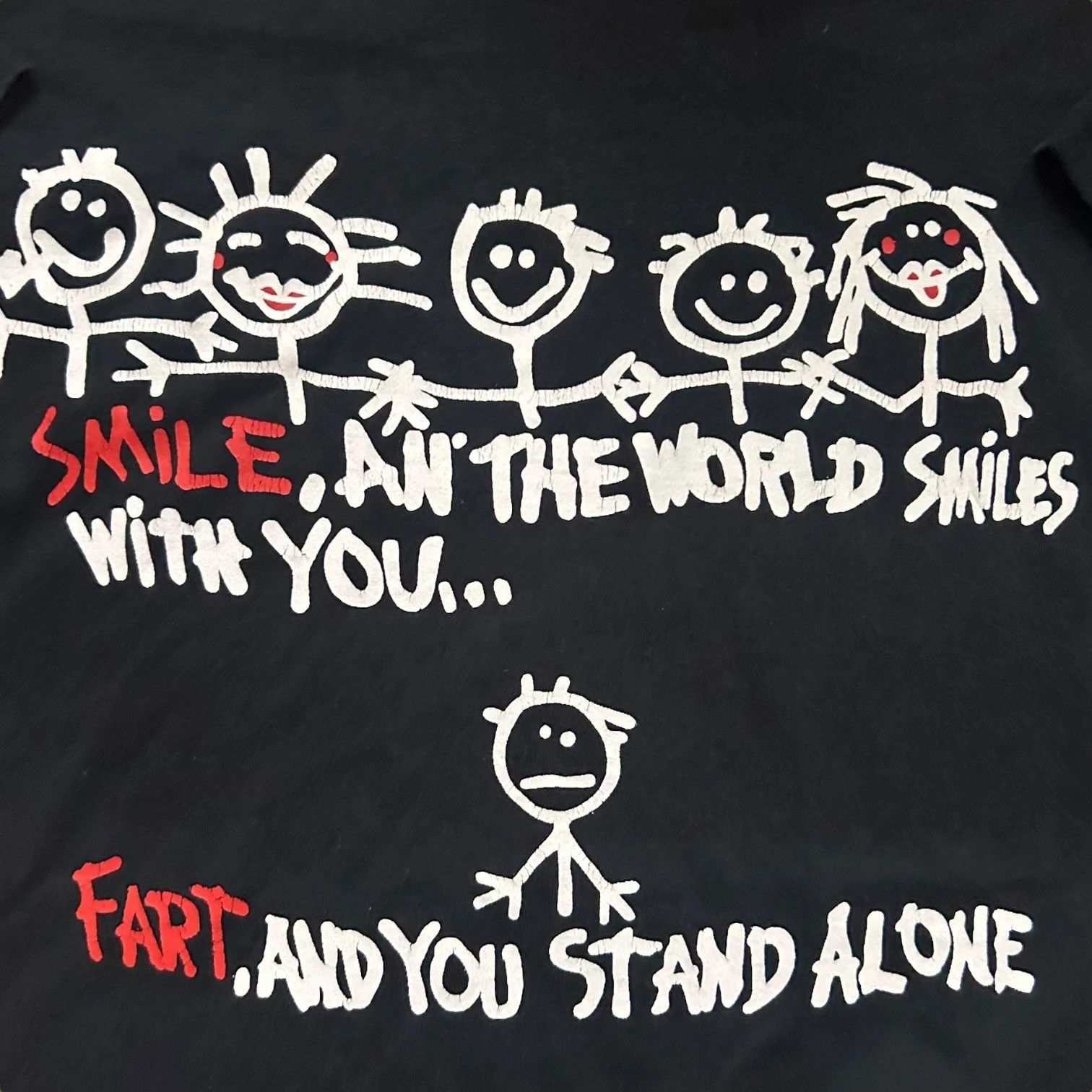Vintage Vintage Smile and Fart Joke T Shirt Size US L / EU 52-54 / 3 - 2 Thumbnail