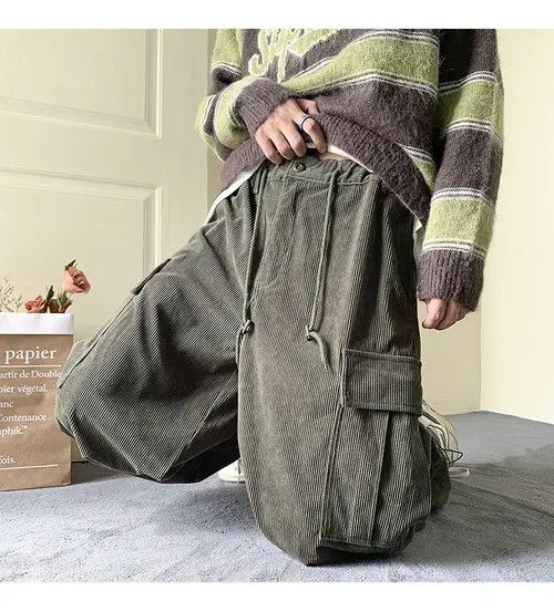 VIBE Khaki Green Corduroy Pants Size US 32 / EU 48 - 4 Thumbnail