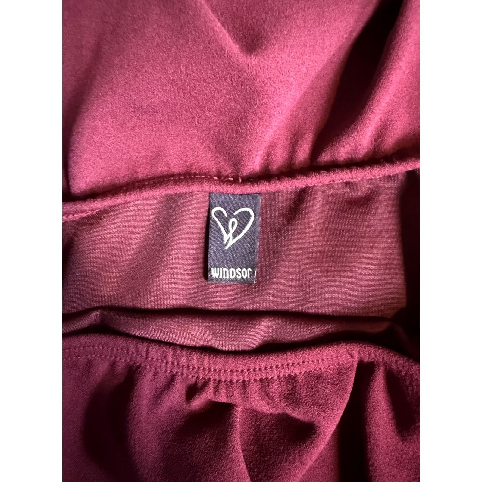 Vintage Windsor Women's Wrap Dress Burgundy Size S Off Shoulder Stretch Formal D912 Size S / US 4 / IT 40 - 7 Thumbnail