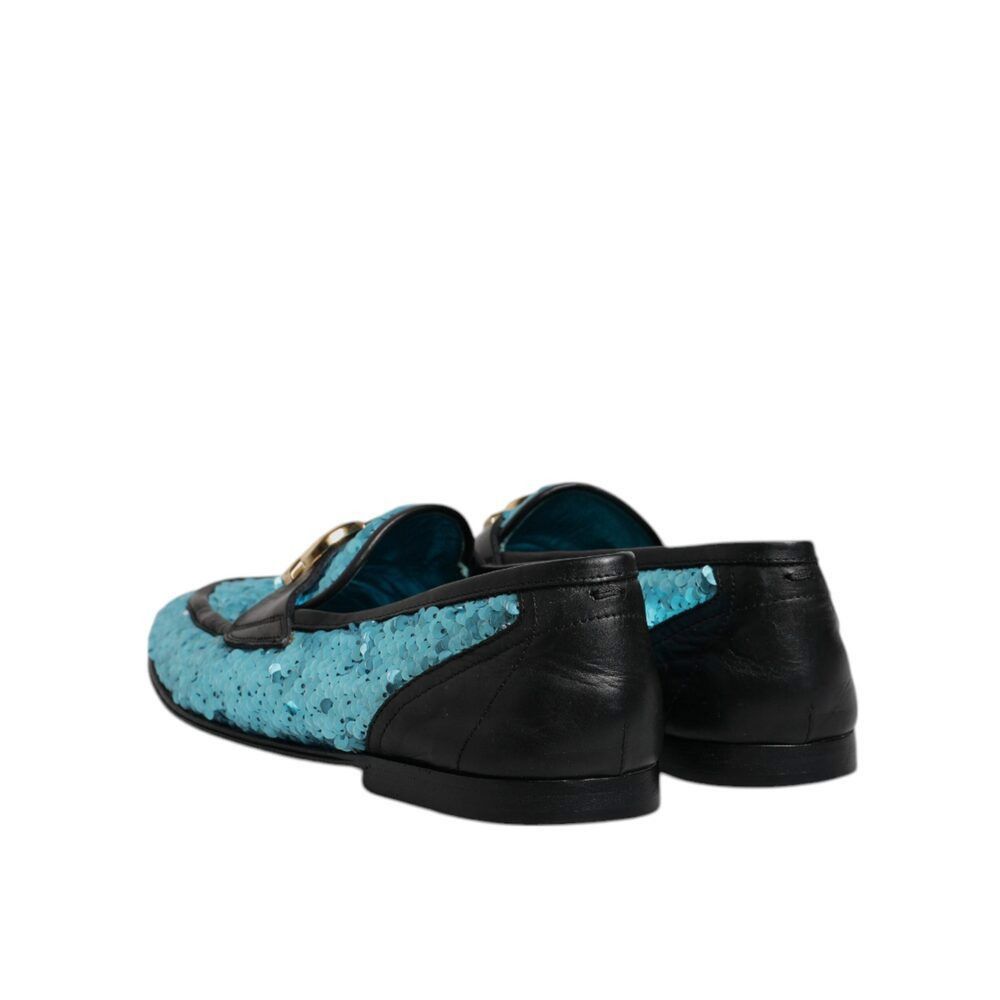 Dolce & Gabbana Dolce & Gabbana Blue Sequined Loafers Formal Dress Shoes Size US 7 / EU 40 - 5 Thumbnail
